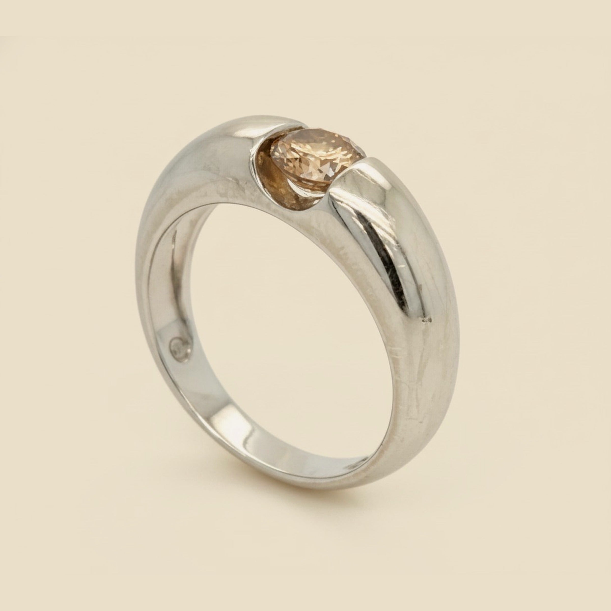 White Gold Champagne Diamond Ring – Empire Diamond