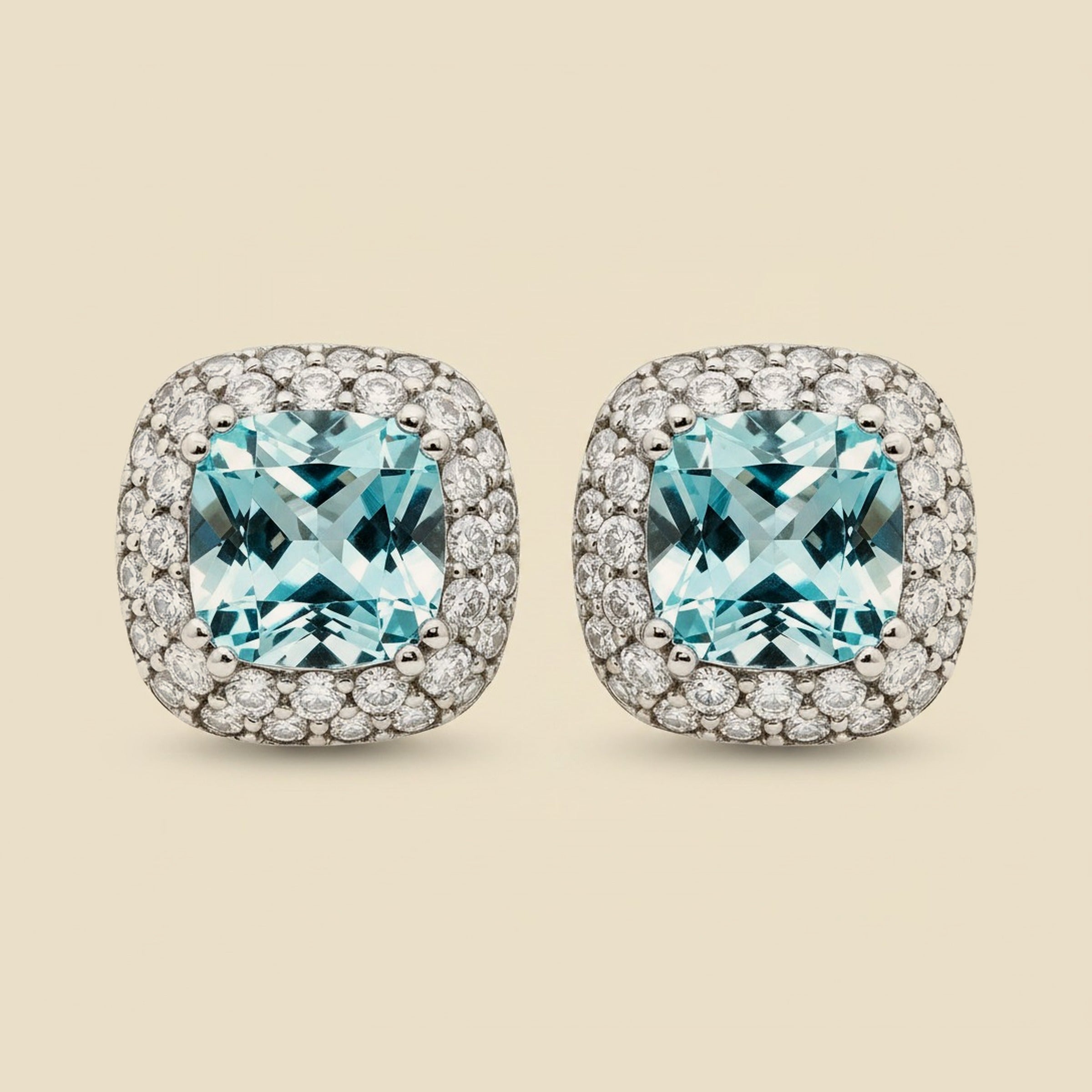 White Gold Checkerboard Synthetic Spinel and Green Glass Earrings – Empire Diamond