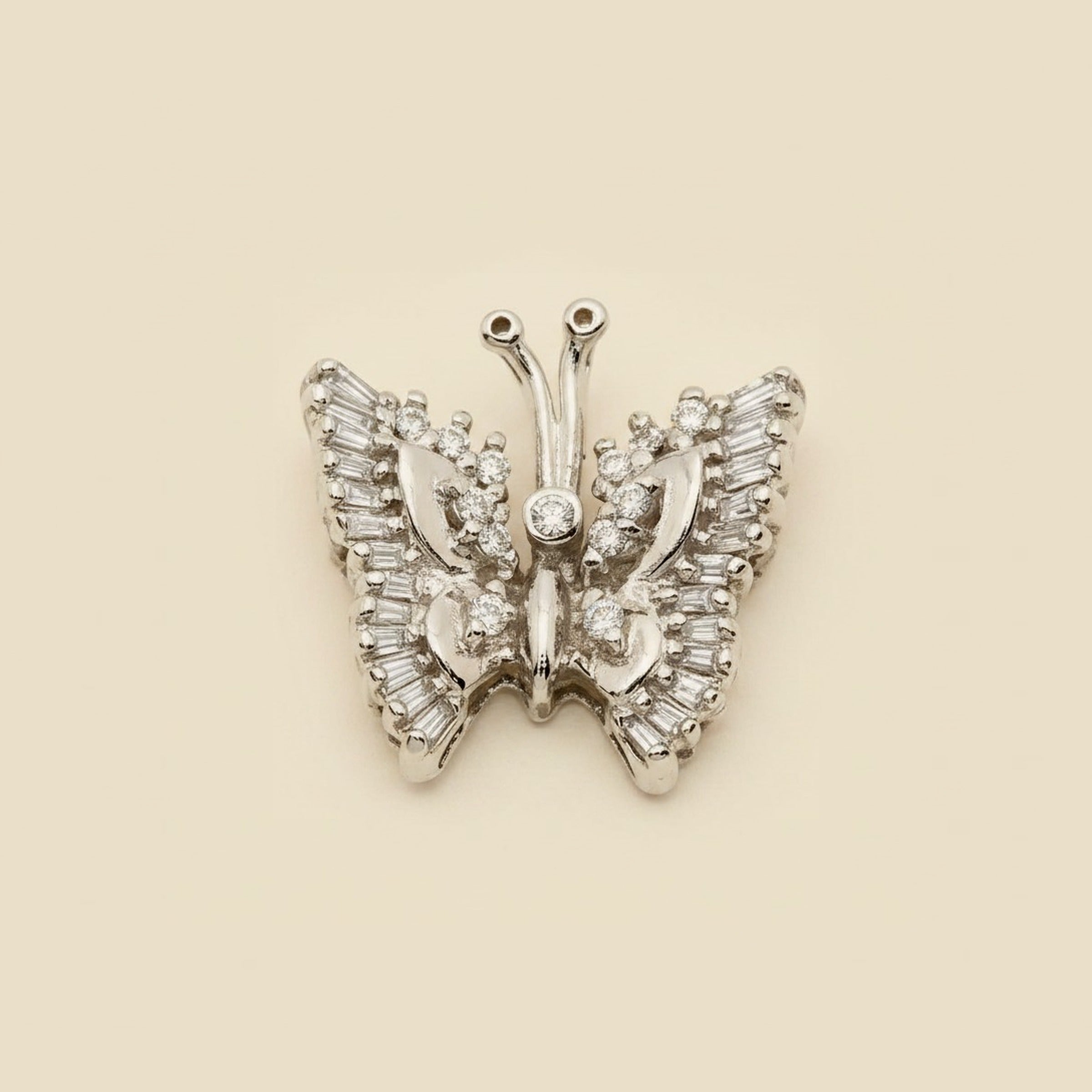 White Gold Diamond Butterfly Pendant – Empire Diamond