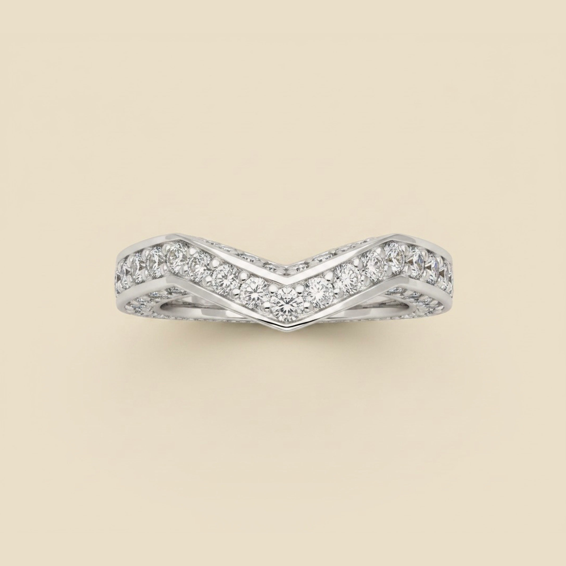 White Gold Diamond Chevron Eternity Ring – Empire Diamond – view 2