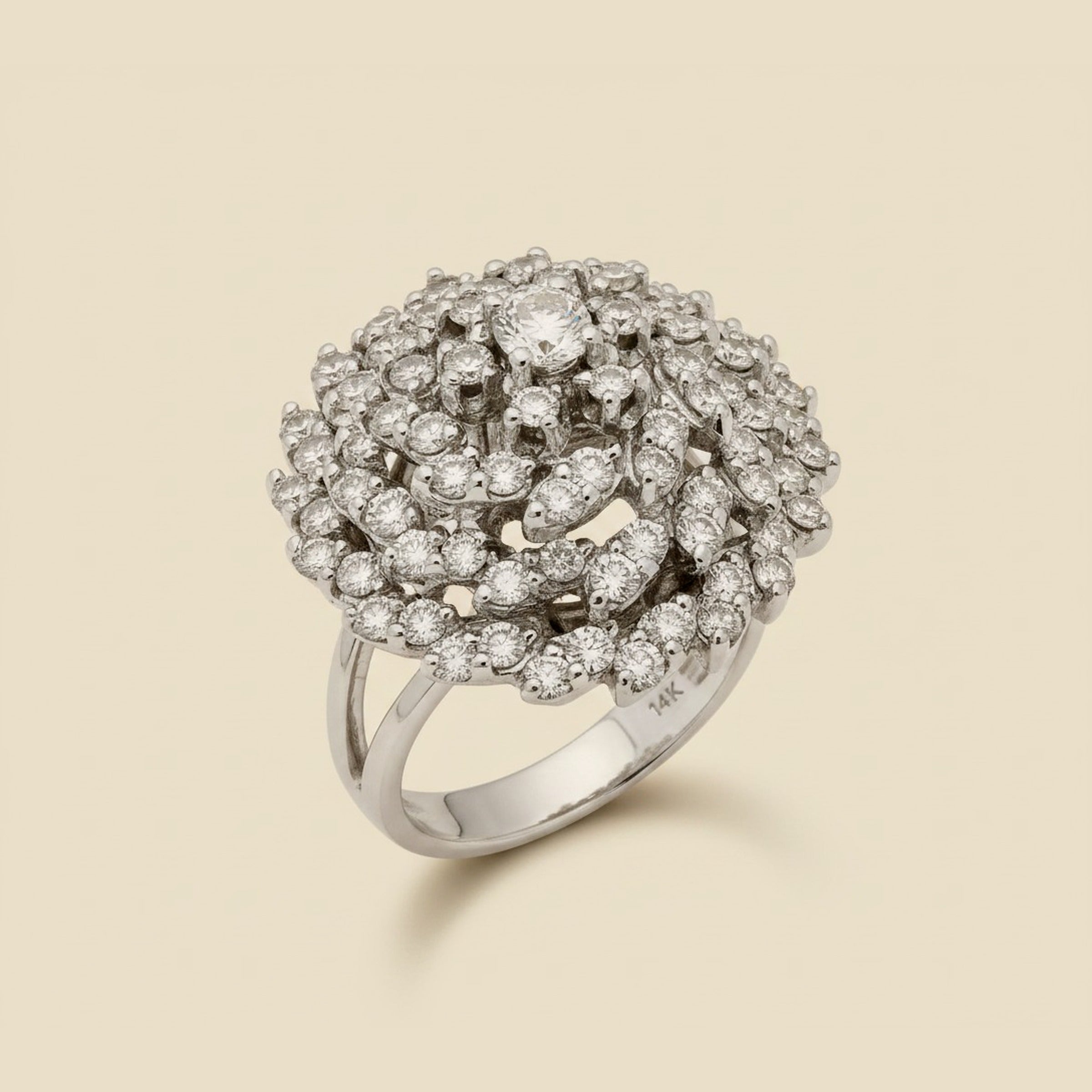 White Gold Diamond Cluster Ring – Empire Diamond