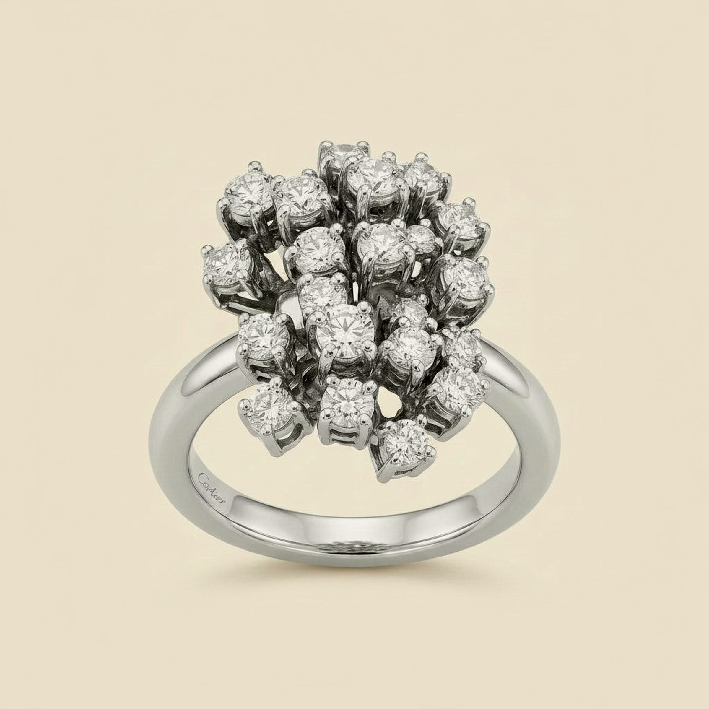 White Gold Diamond Cluster Ring – Empire Diamond