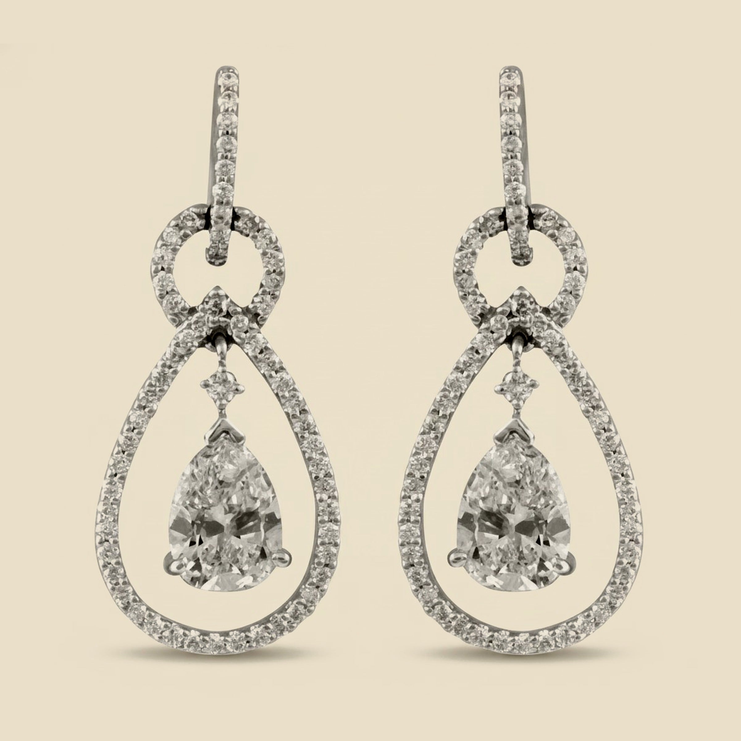 White Gold Diamond Drop Earrings