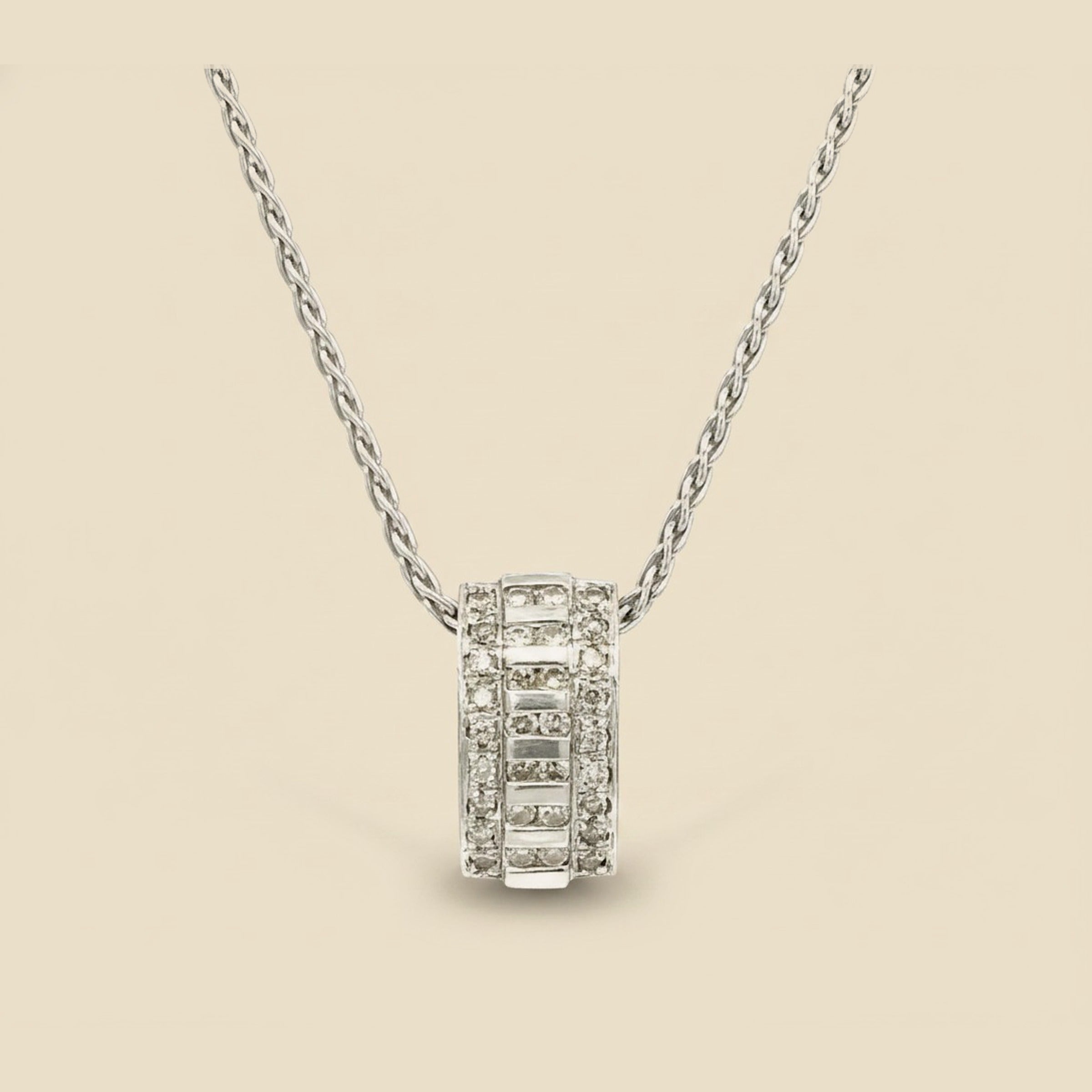 White Gold Diamond Slide Pendant – Empire Diamond