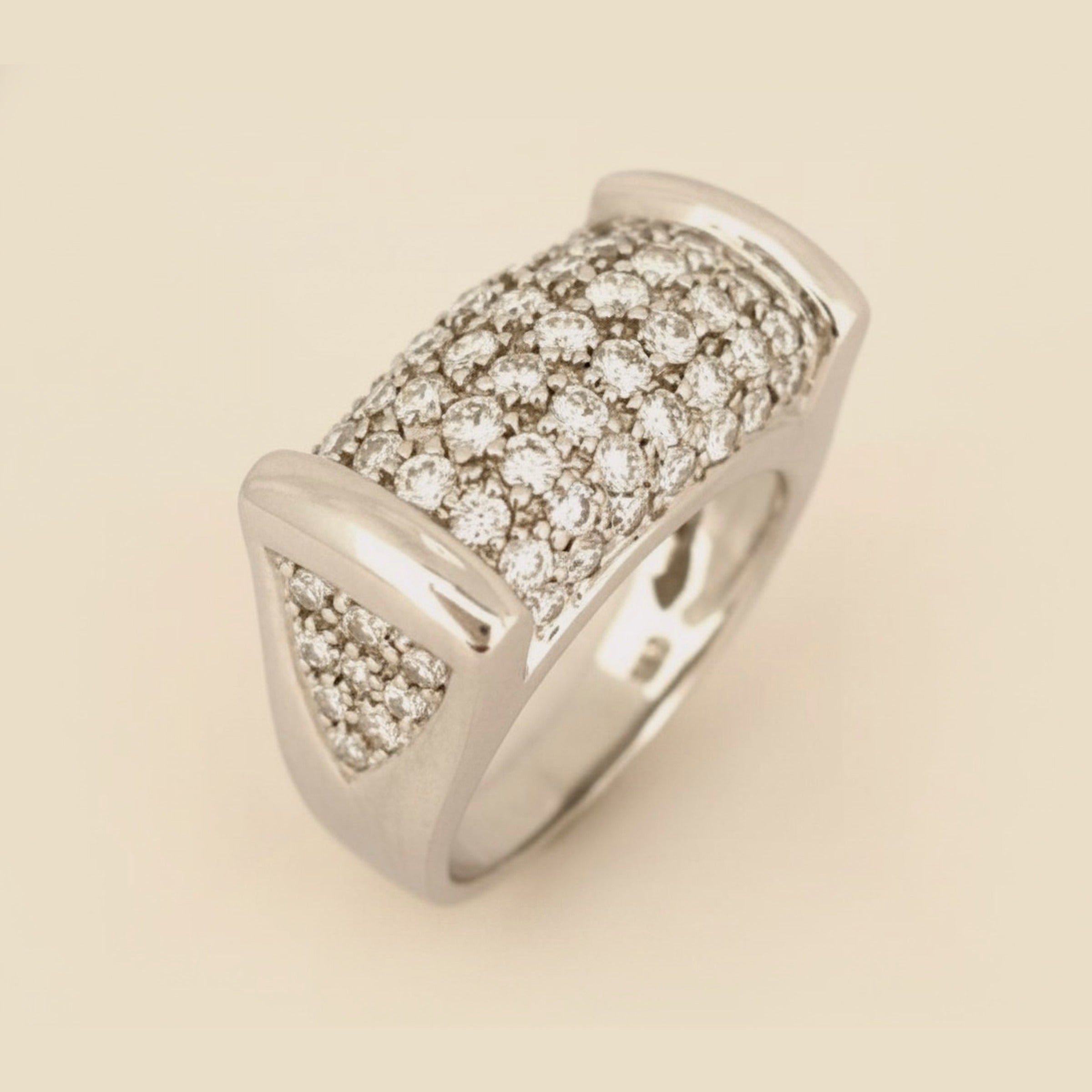 White Gold Pave Diamond Cluster Ring