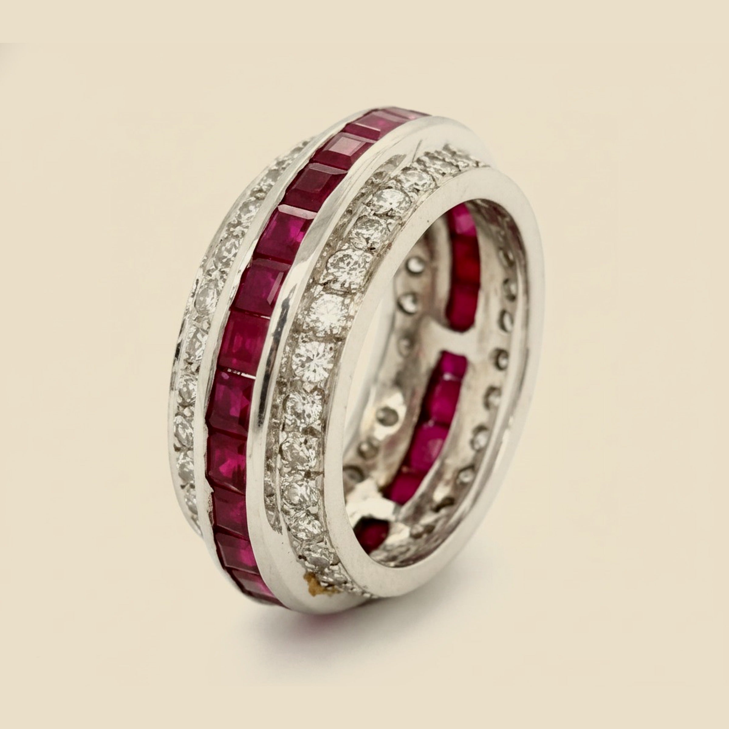 White Gold Ruby & Diamond Eternity Band