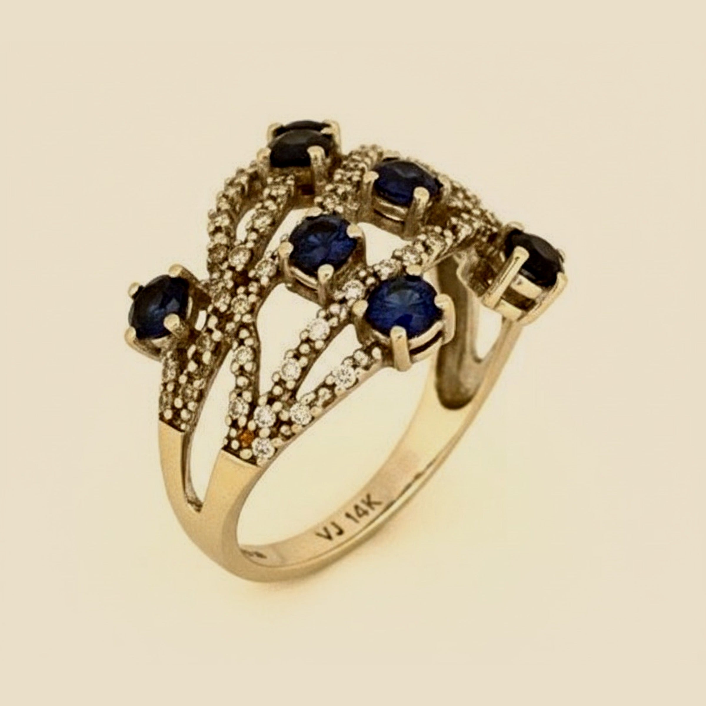 White Gold Sapphire & Diamond Ring – Empire Diamond