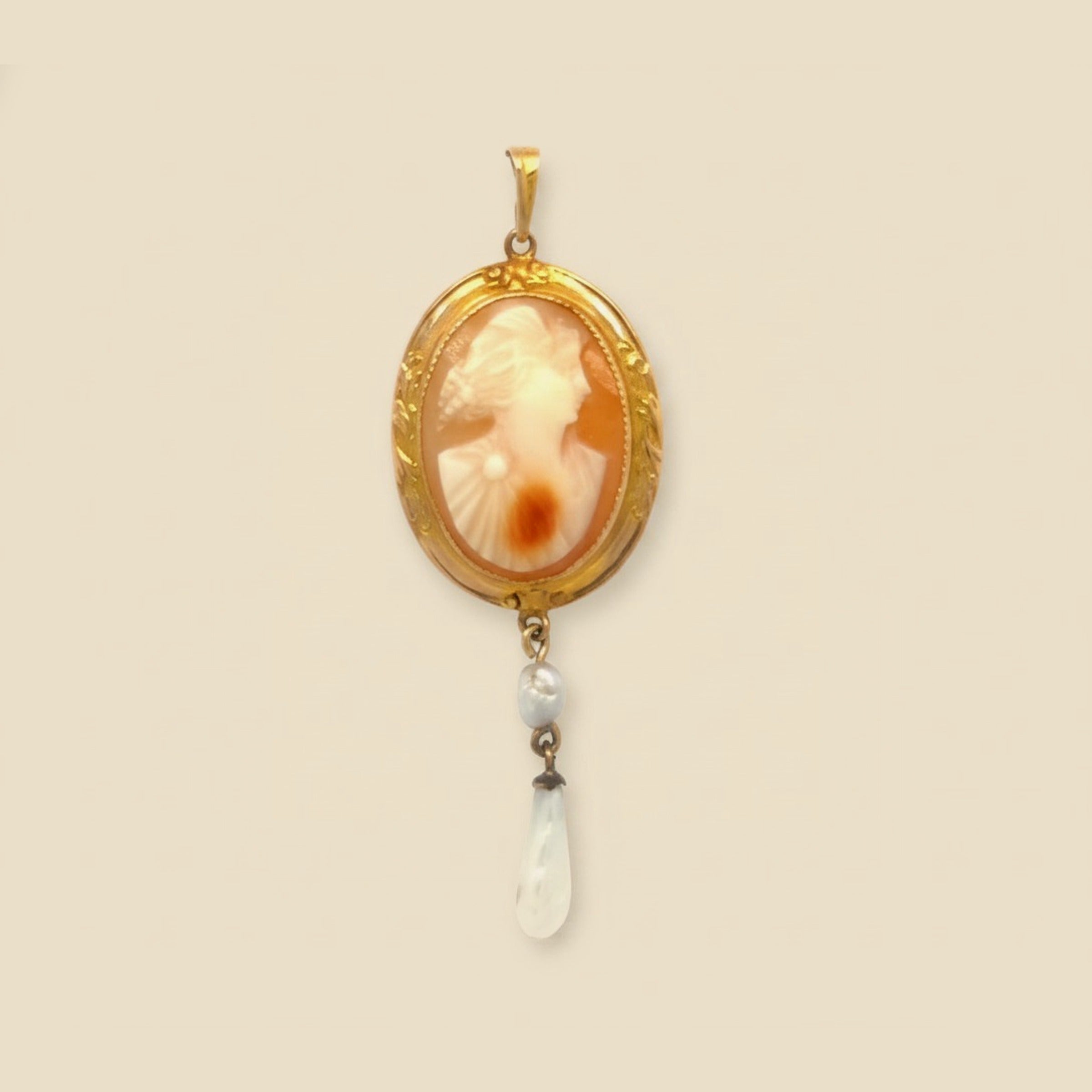 Yellow Gold 14k/10k Cameo Pendant Necklace