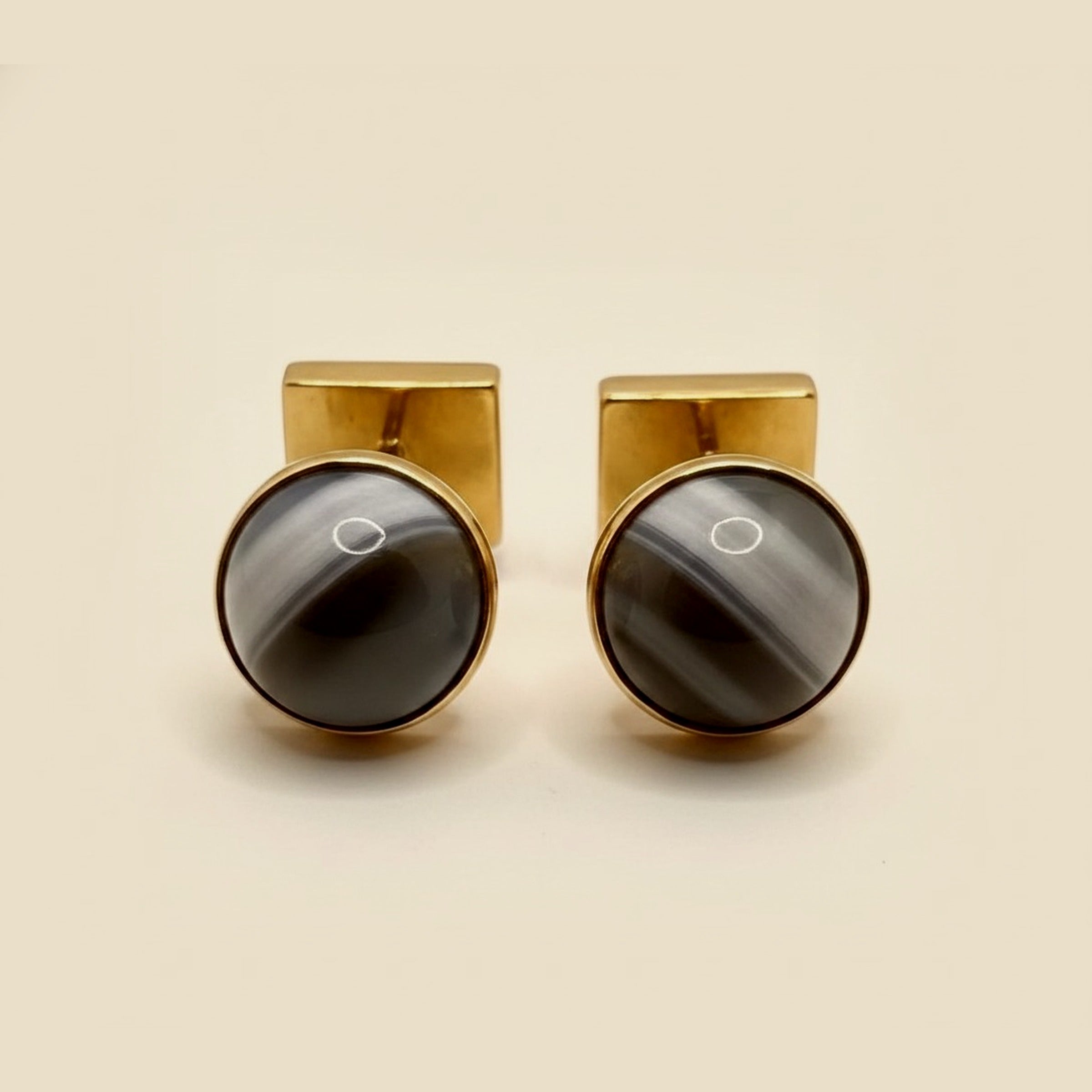 Yellow Gold Agate Cufflinks – Empire Diamond