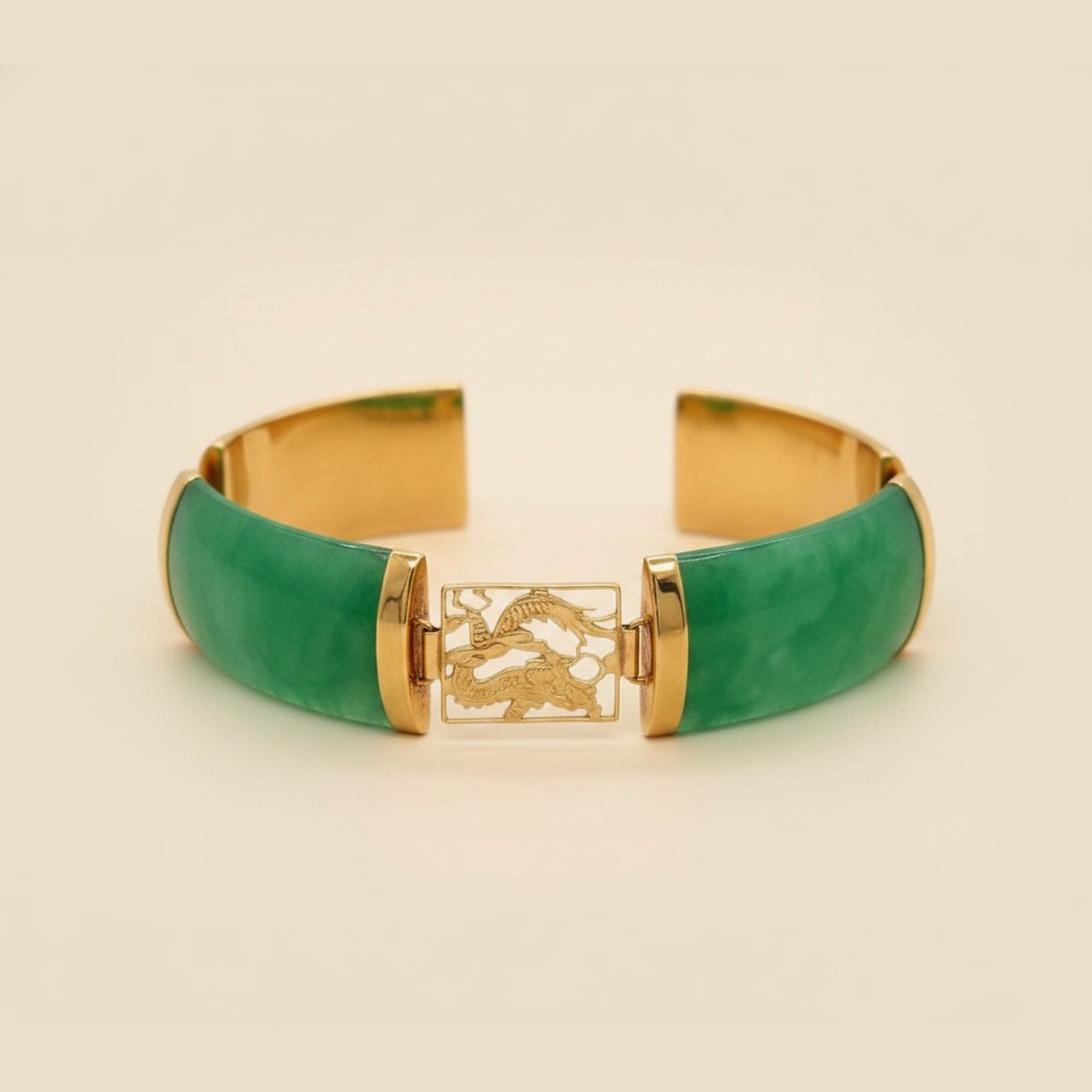 Yellow Gold and Jade Chinese Bracelet – Empire Diamond