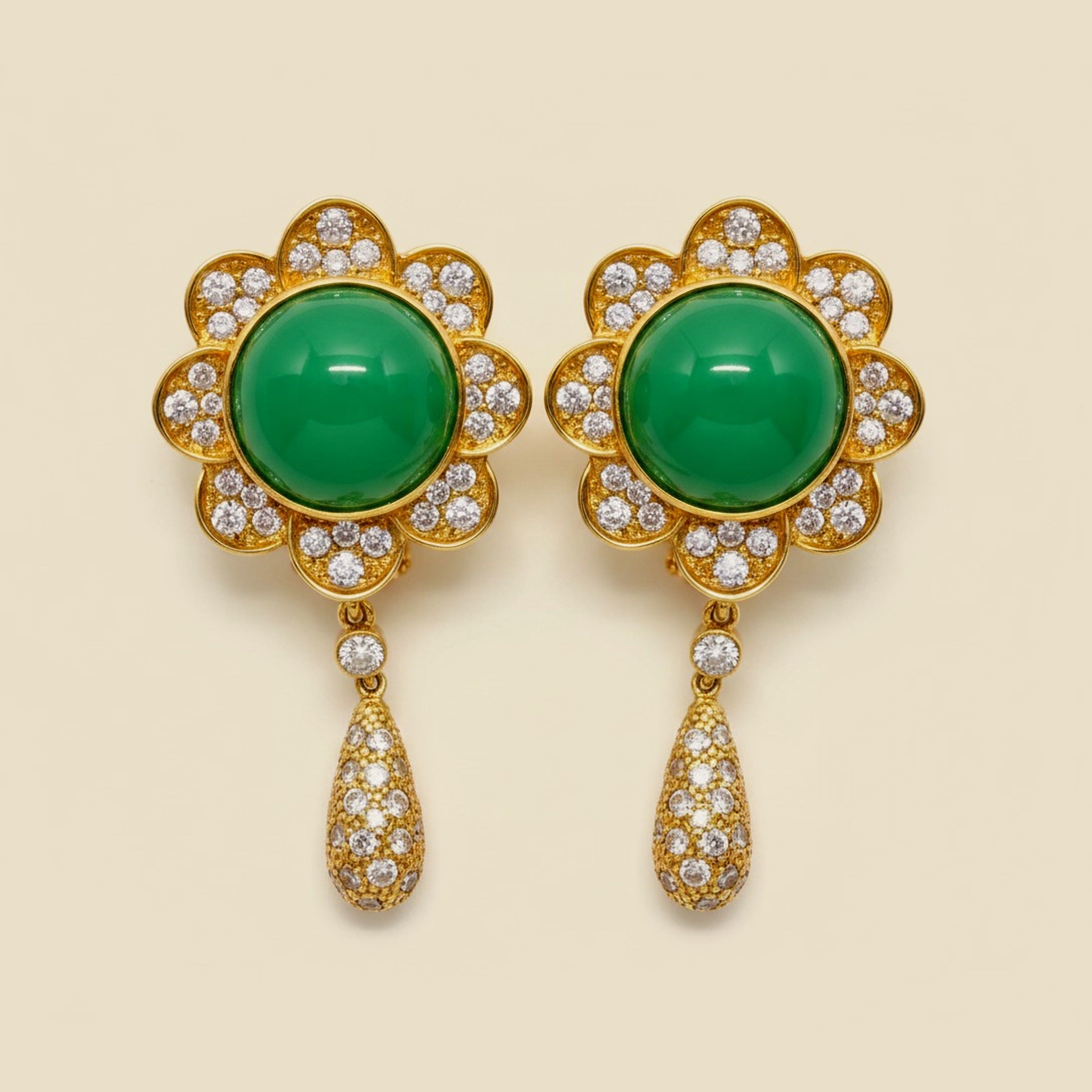 Yellow Gold Cactus Flower Earrings – Empire Diamond