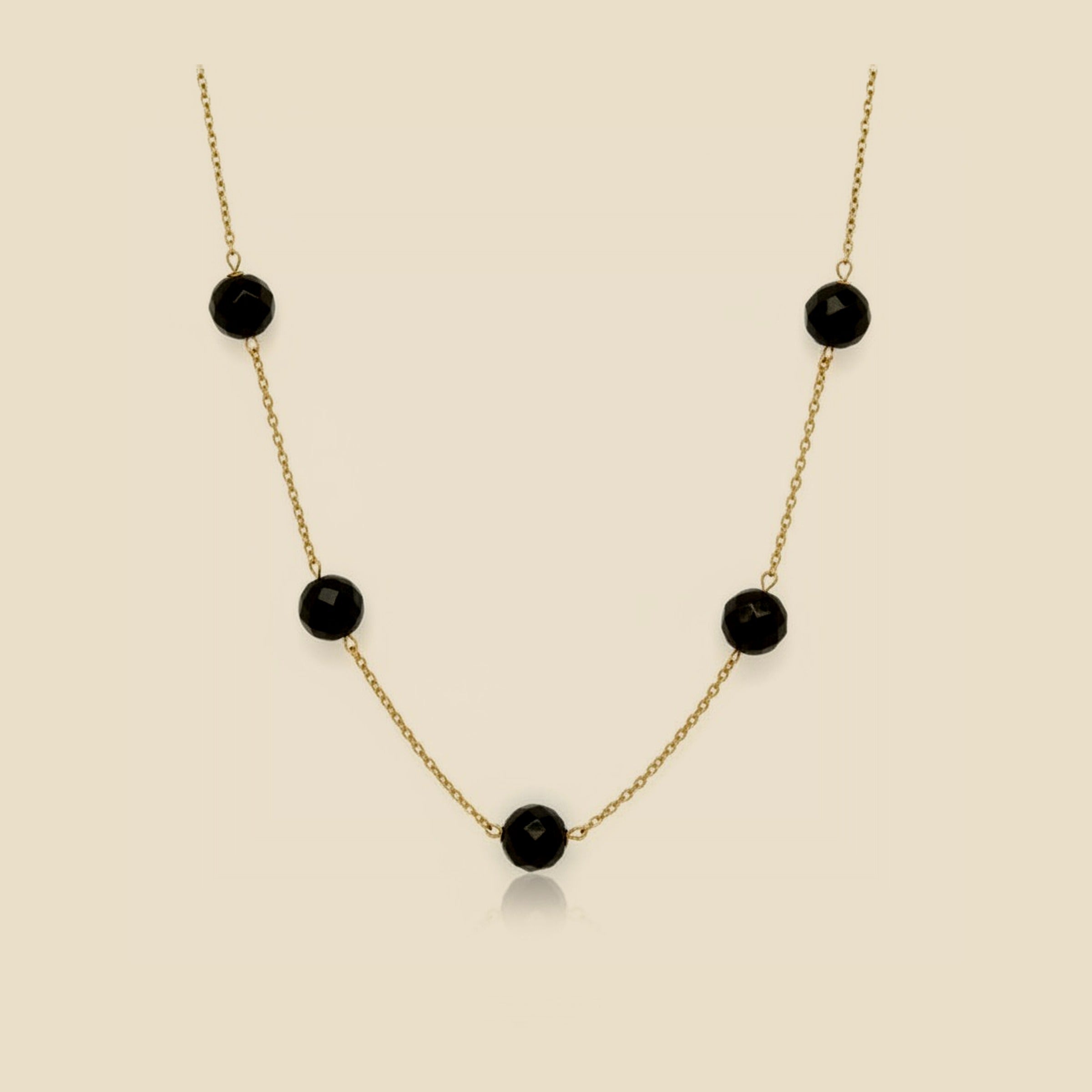 Yellow Gold Chain with Onyx Briolette Station Necklace – Empire Diamond