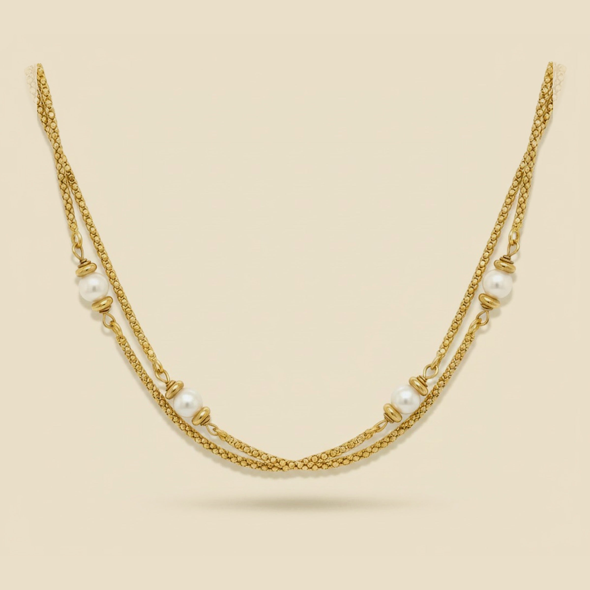 Yellow Gold Chain with Pearls – Empire Diamond