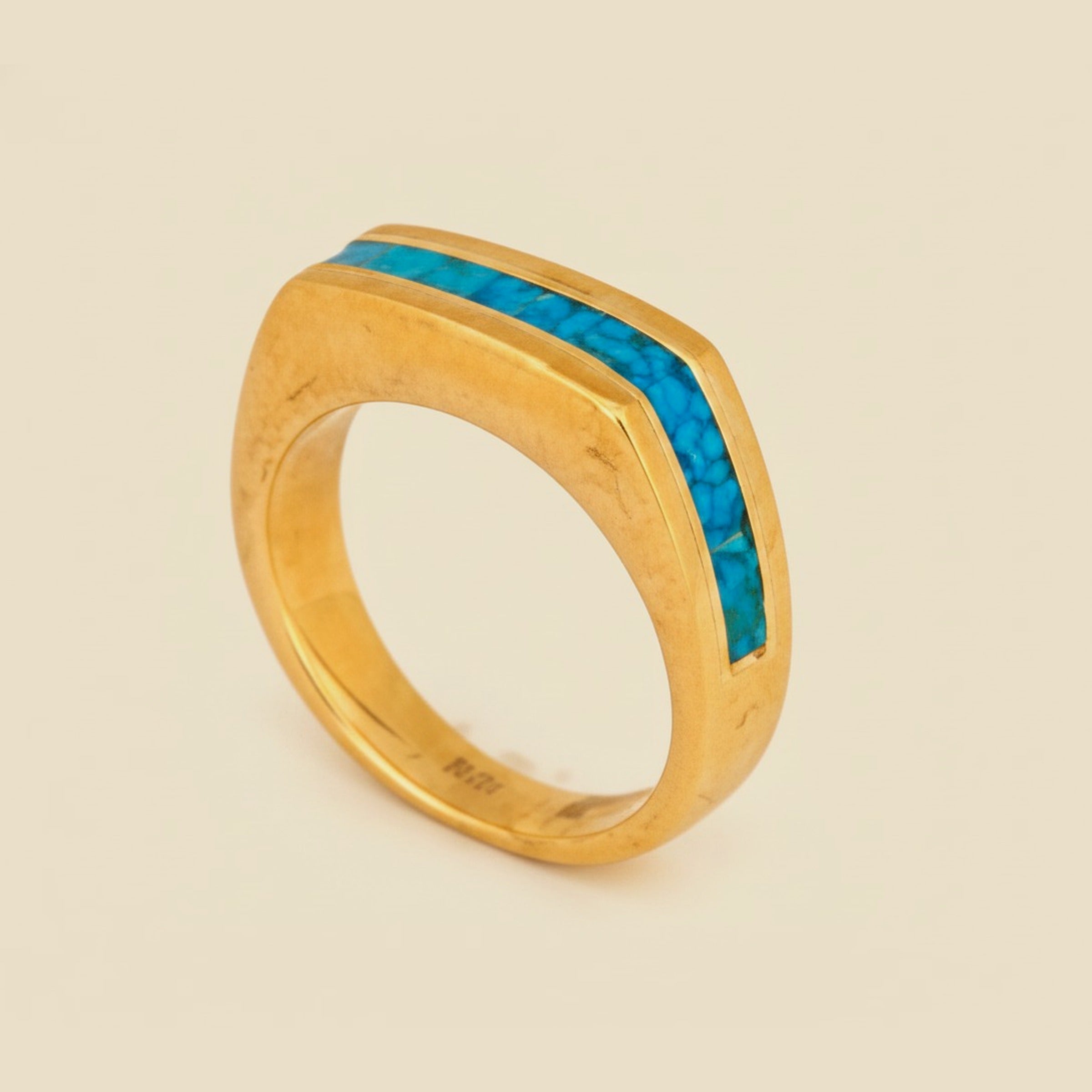 Yellow Gold Channel Set Mozaic Chip Ring