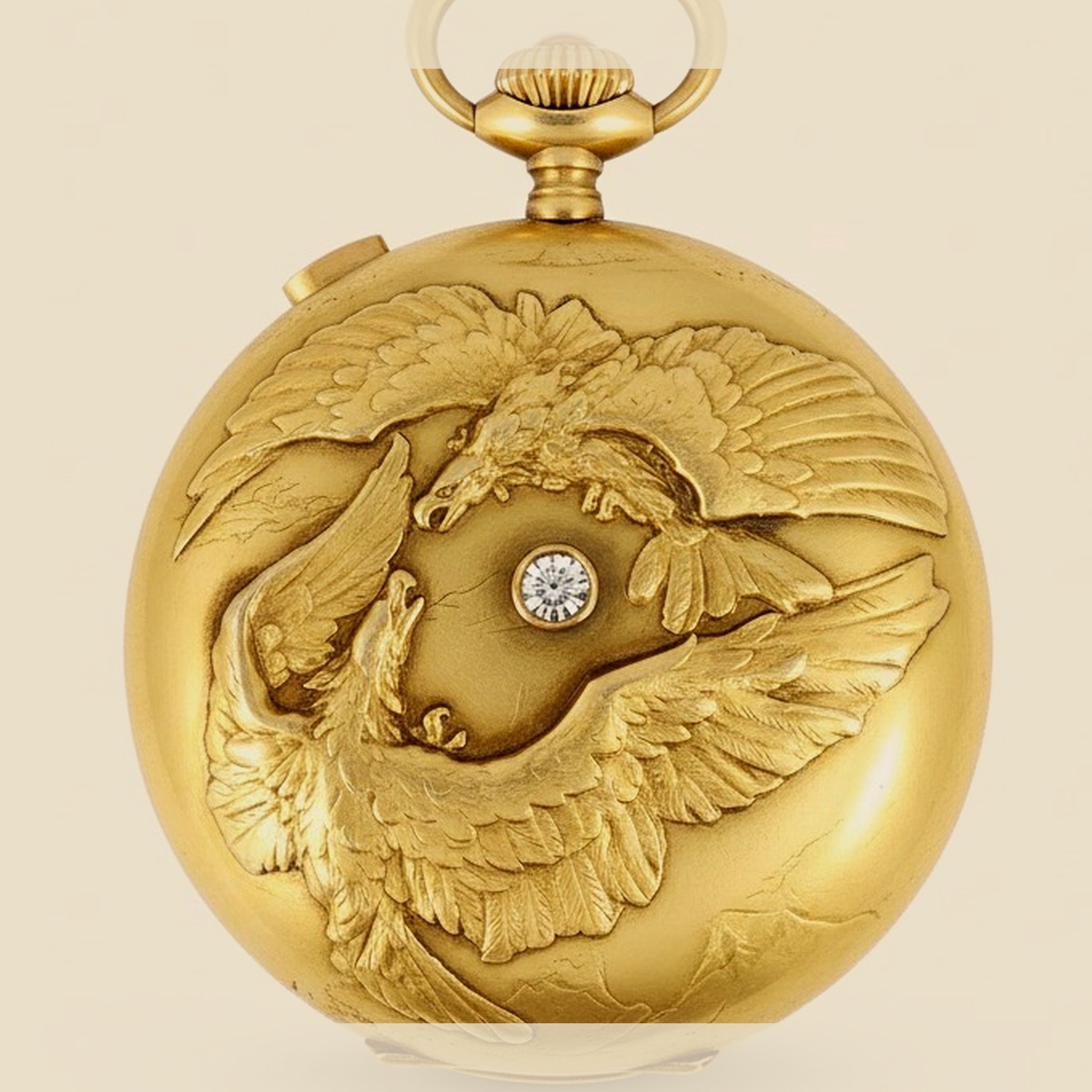 Yellow Gold Closed Faced Hour Repeating Chronograph Pocket Watch – Empire Diamond – view 2