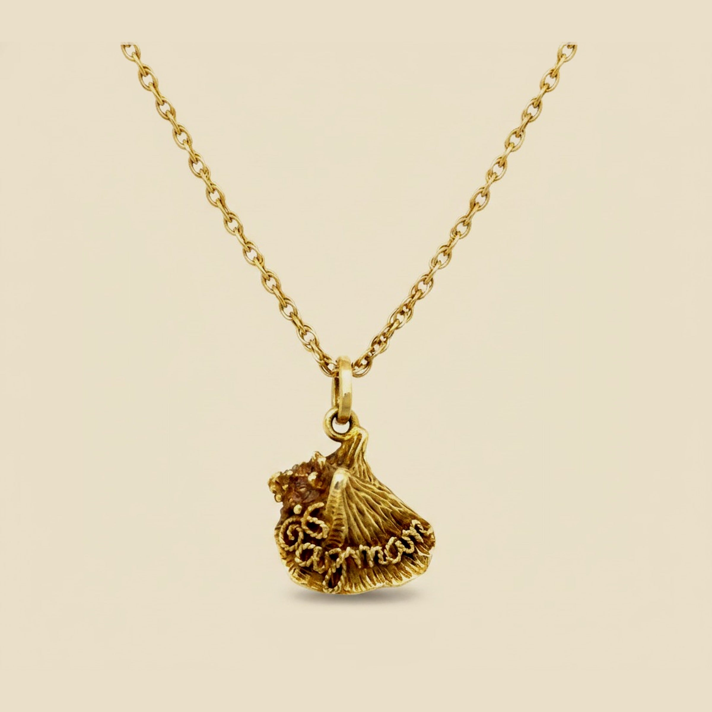 Yellow Gold Conch Shell Charm Pendant