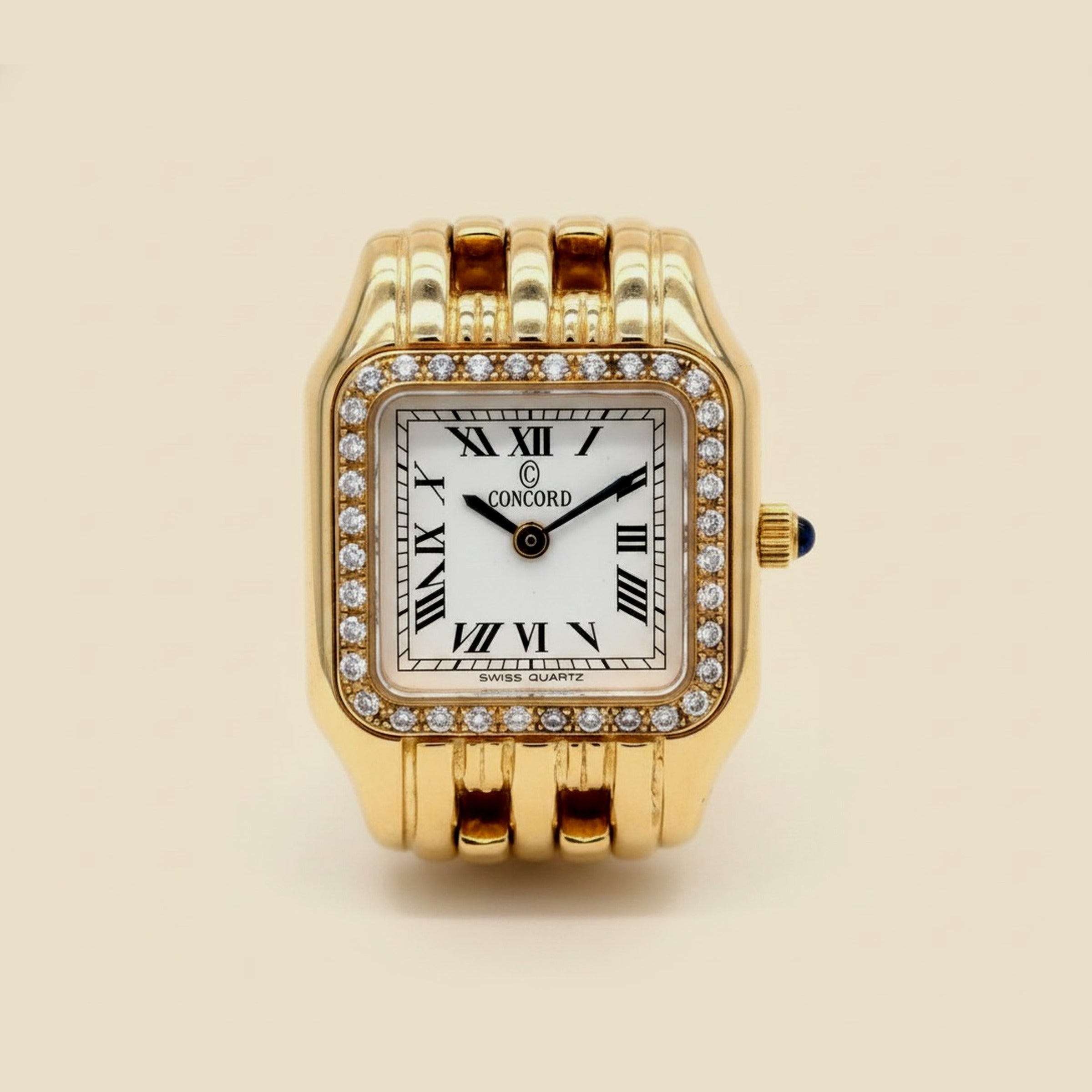 Yellow Gold Concord Ladies Wrist Watch with Diamond Bezel
