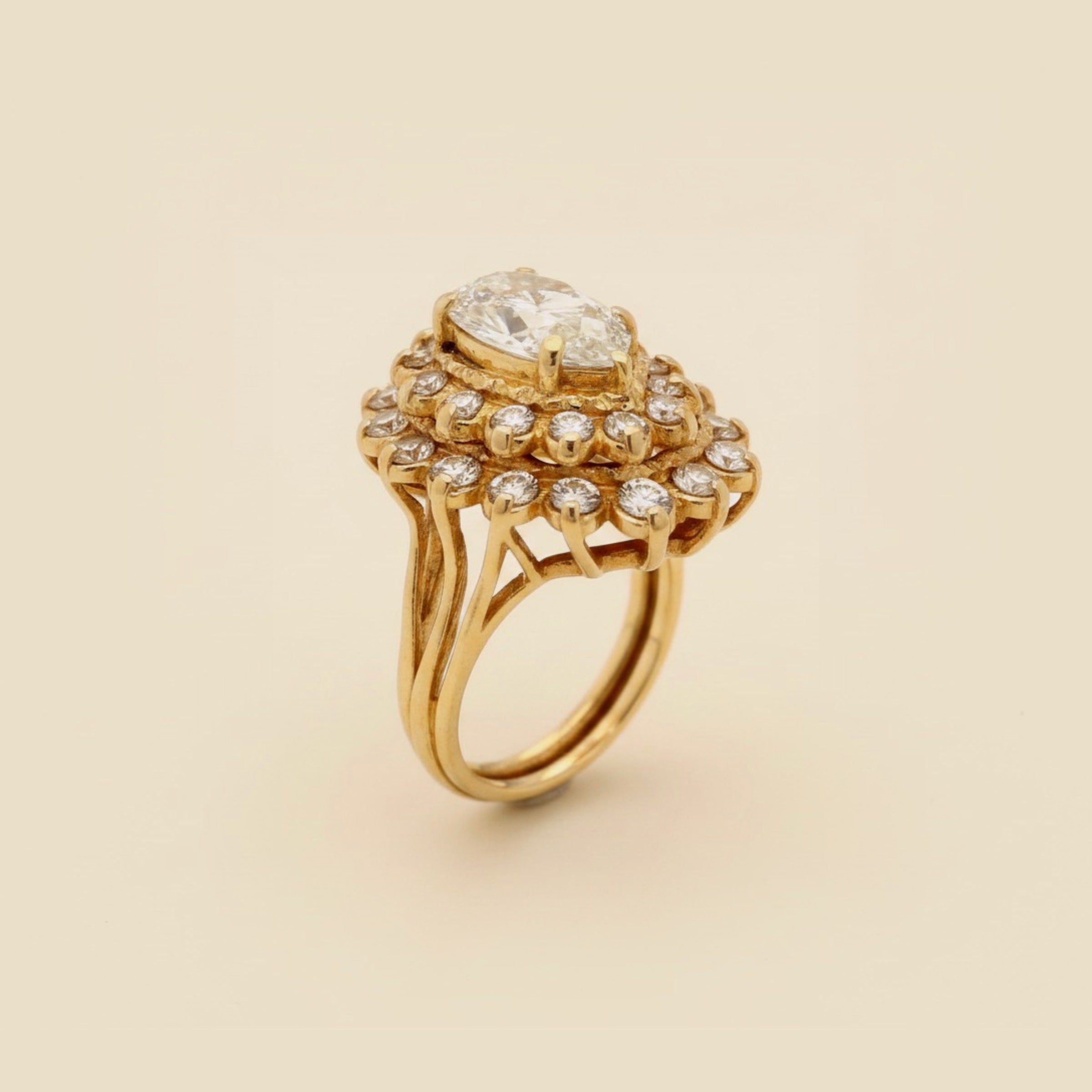Yellow Gold Diamond Cluster Ring – Empire Diamond