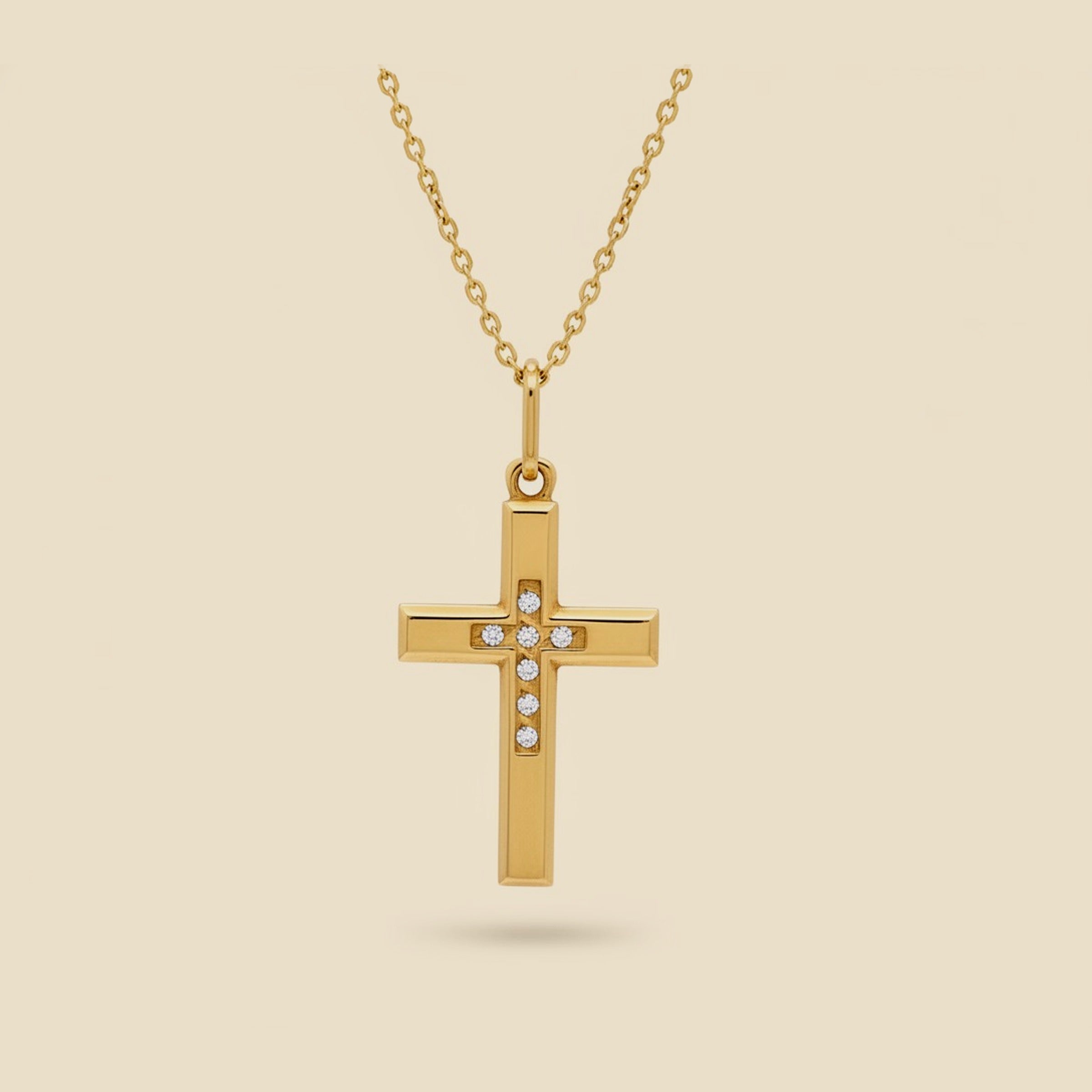 Yellow Gold Diamond Cross Pendant