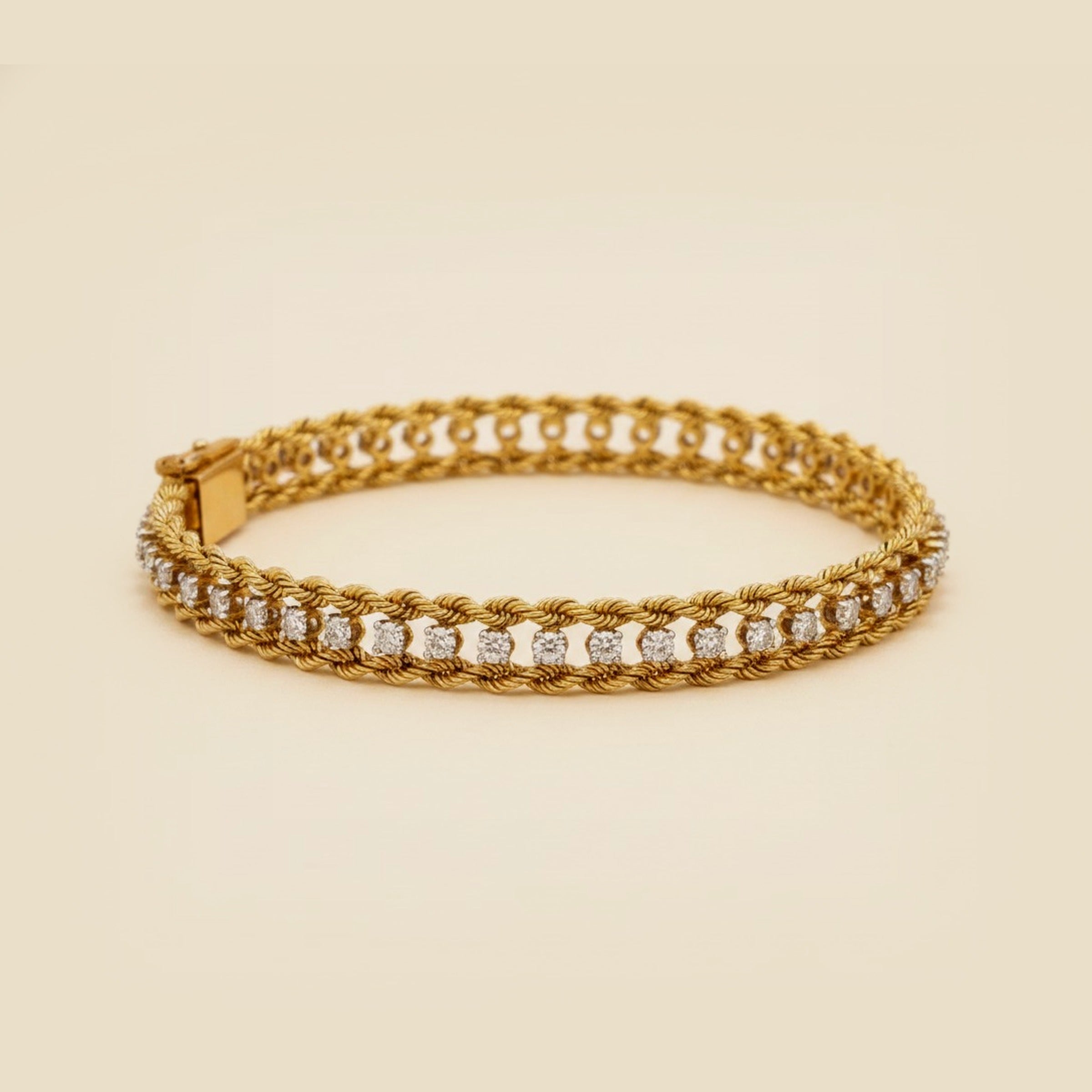 Yellow Gold Diamond Line Bracelet