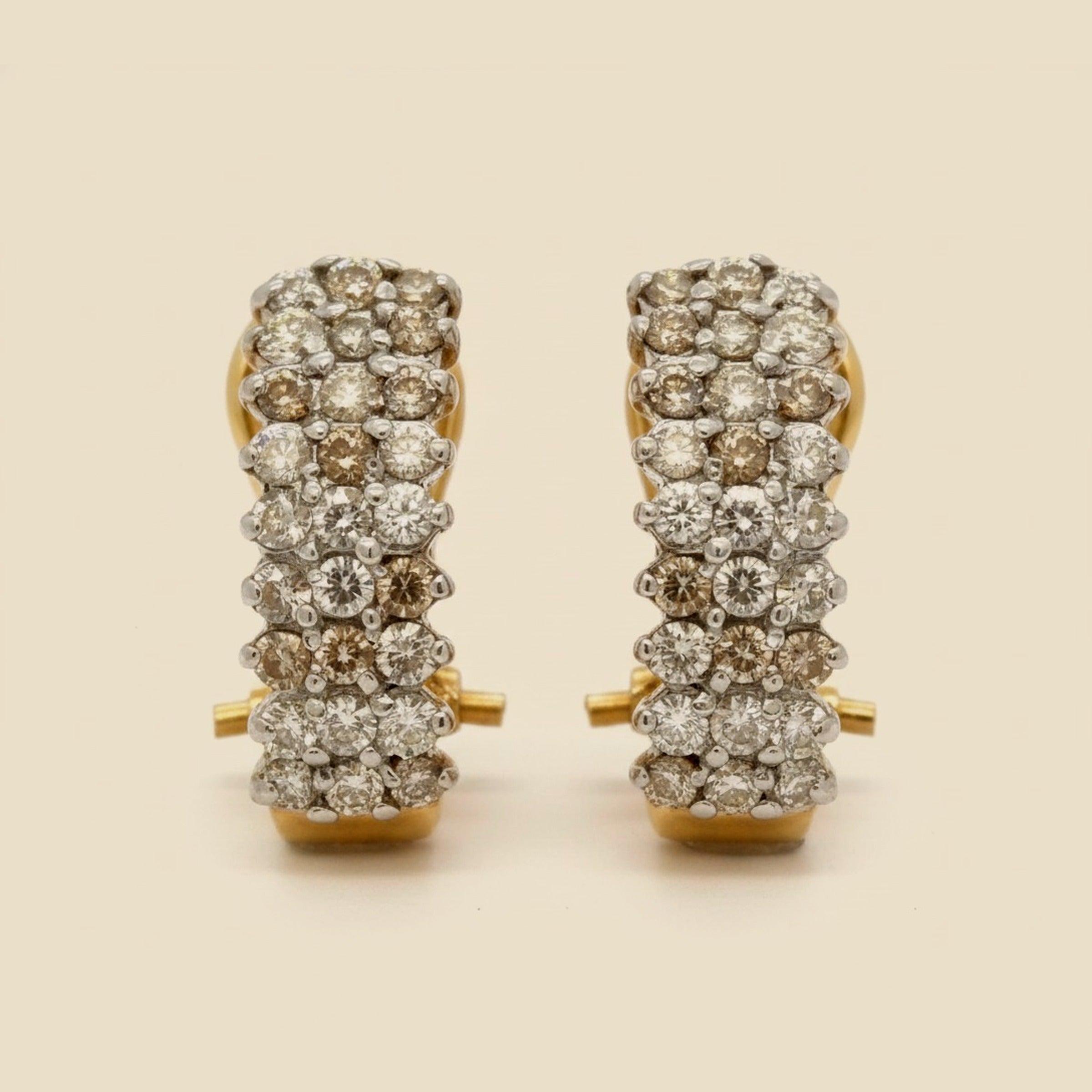 Yellow Gold Diamond Pyramid Earrings – Empire Diamond