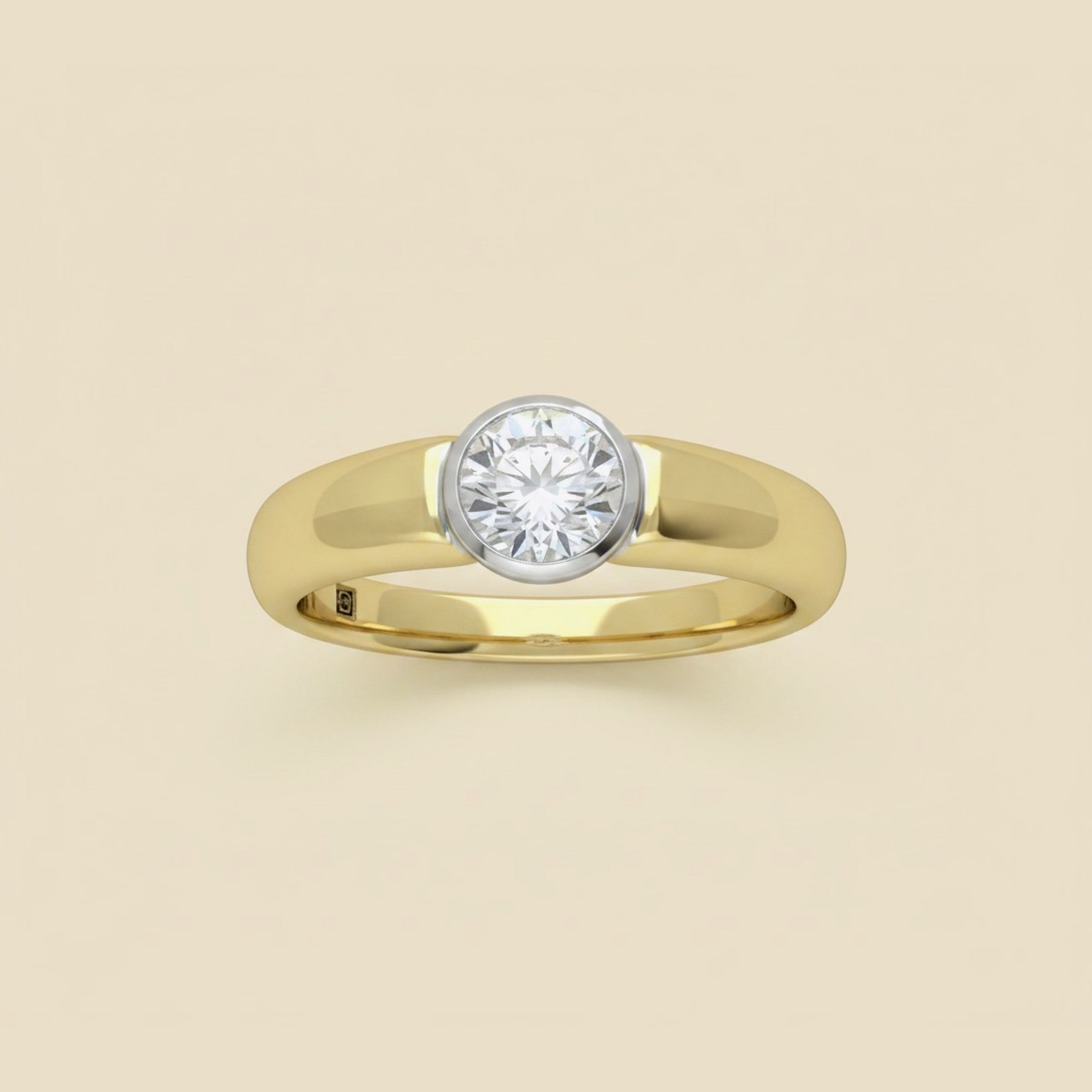 Yellow Gold Diamond Solitaire Engagement Ring