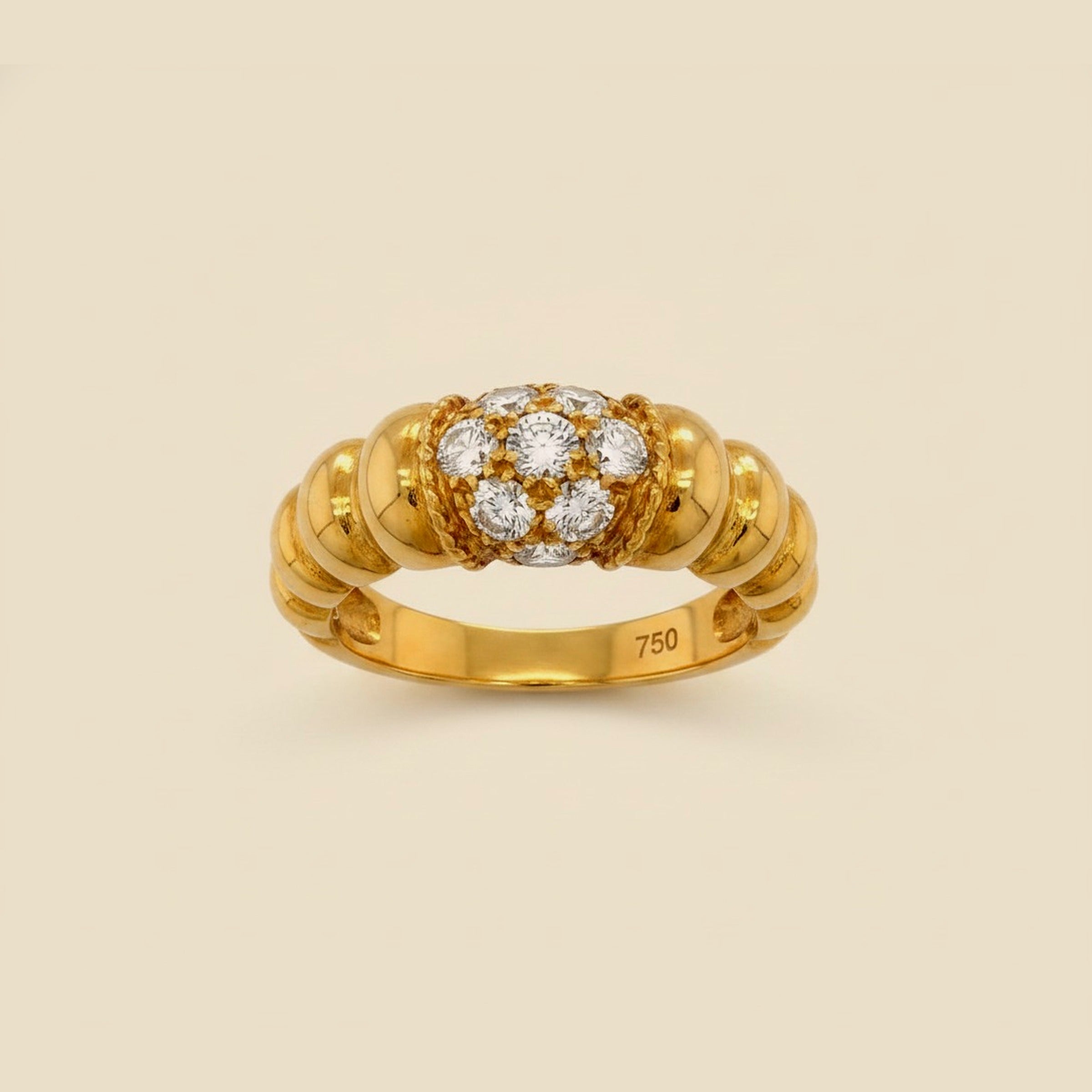 Yellow Gold Fancy Diamond Cluster Ring