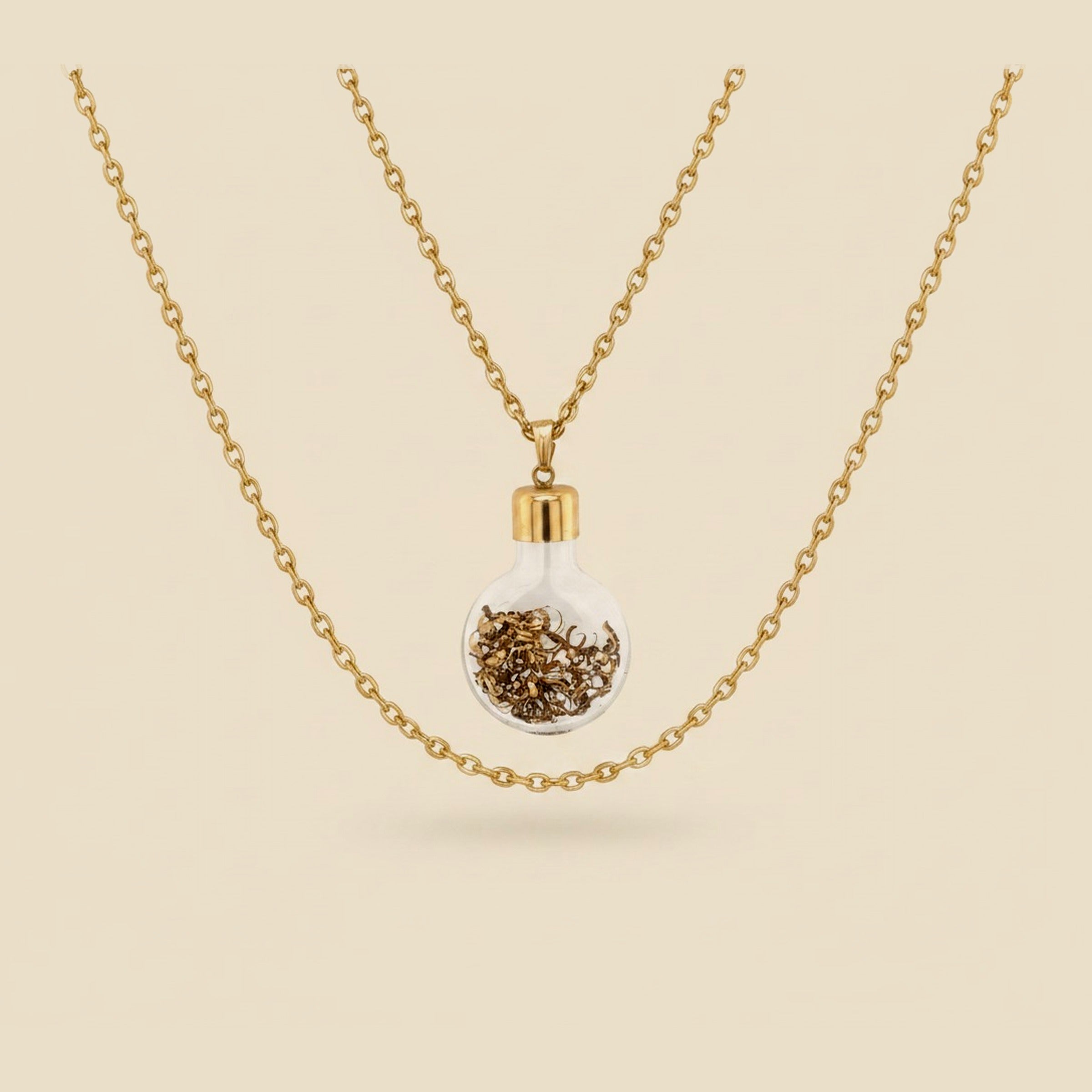 Yellow Gold Flakes in a Bottle