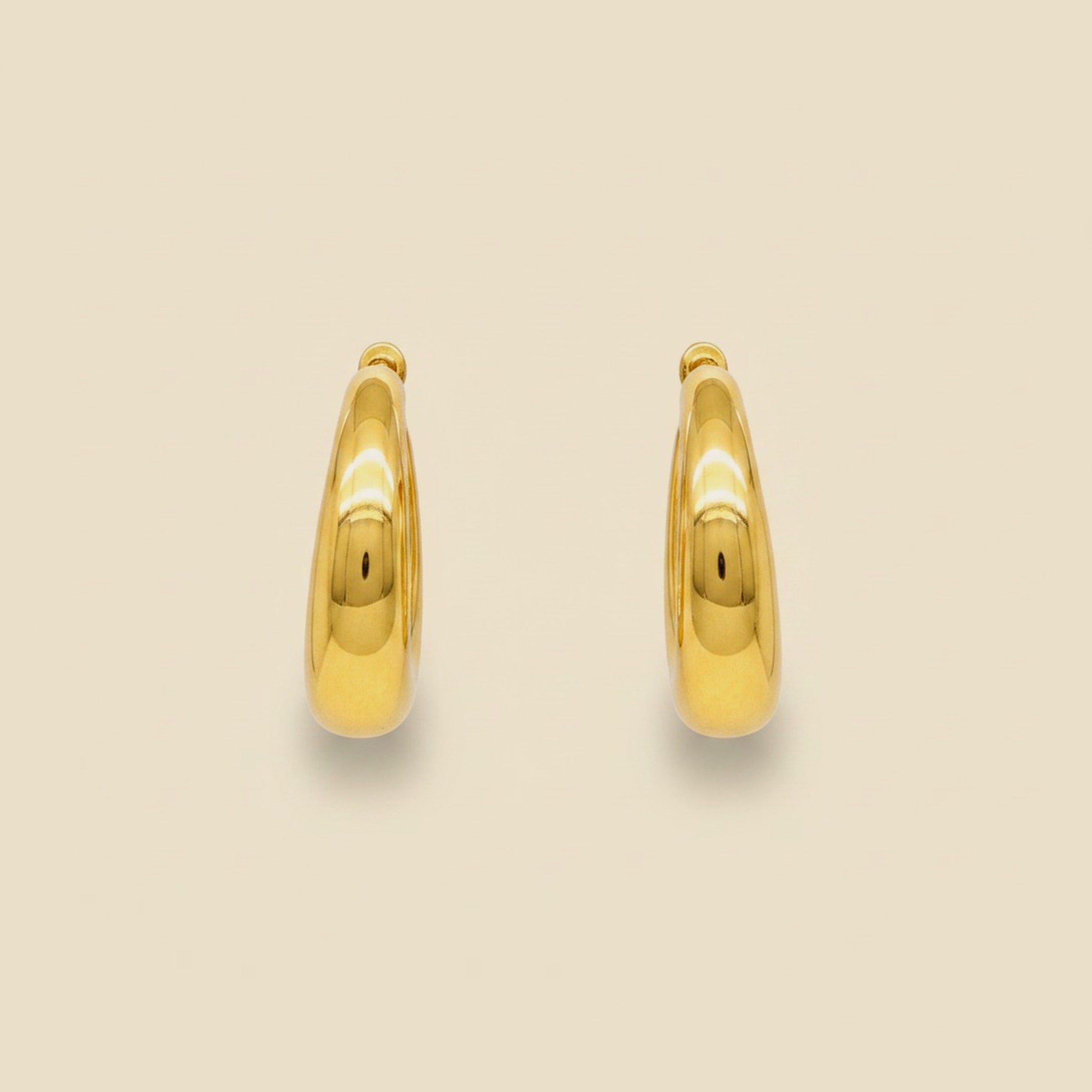 Yellow Gold Hollow Crescent Ear Clips – Empire Diamond