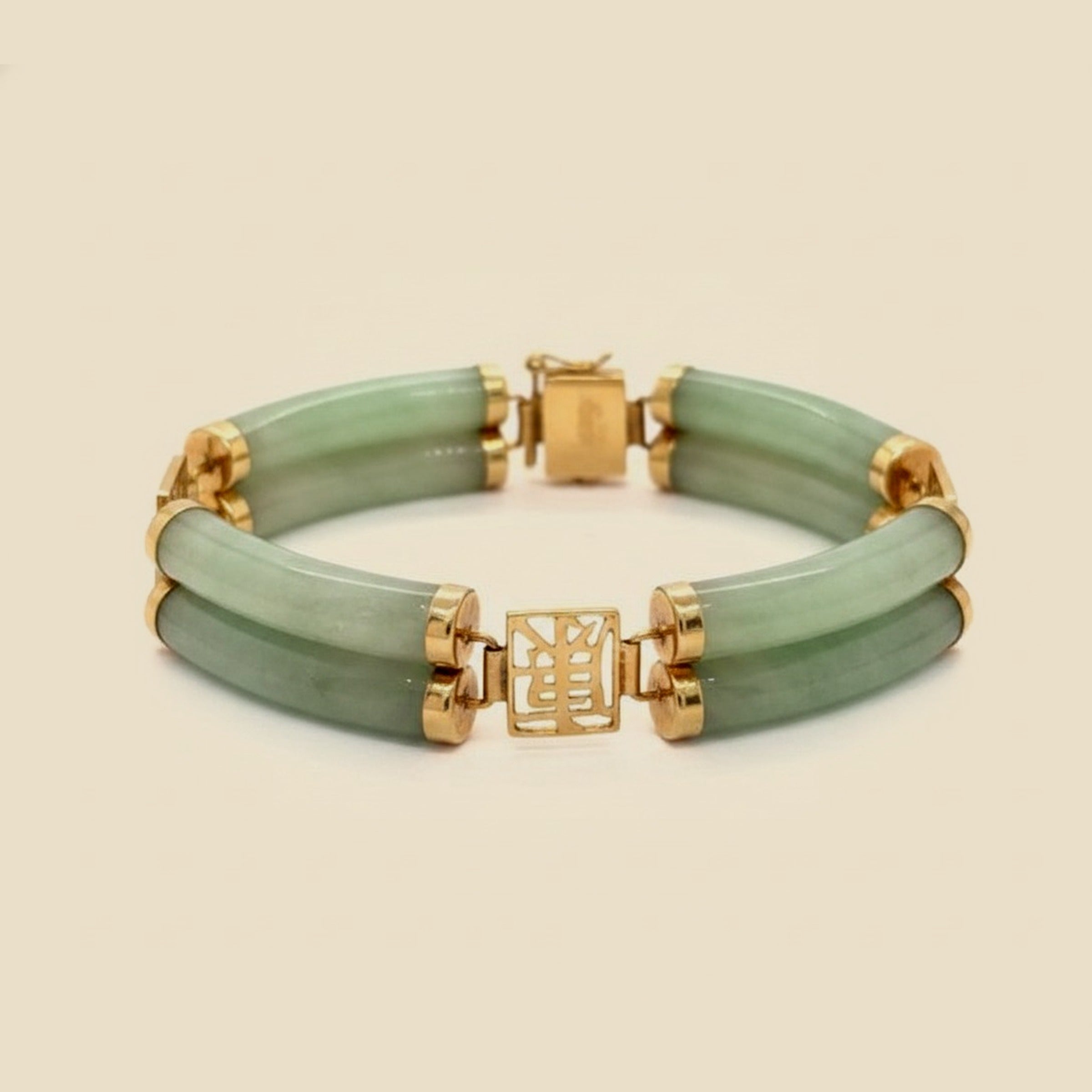 Yellow Gold Jade Bracelet