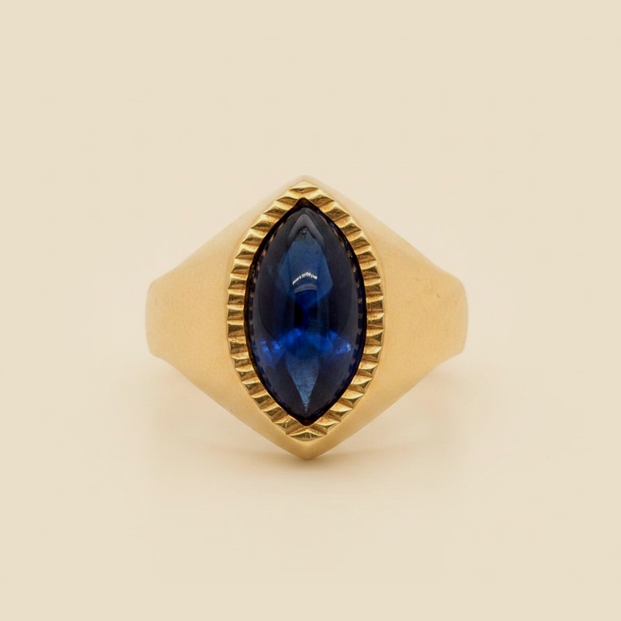 Yellow Gold Lapis Ring – Empire Diamond – view 2