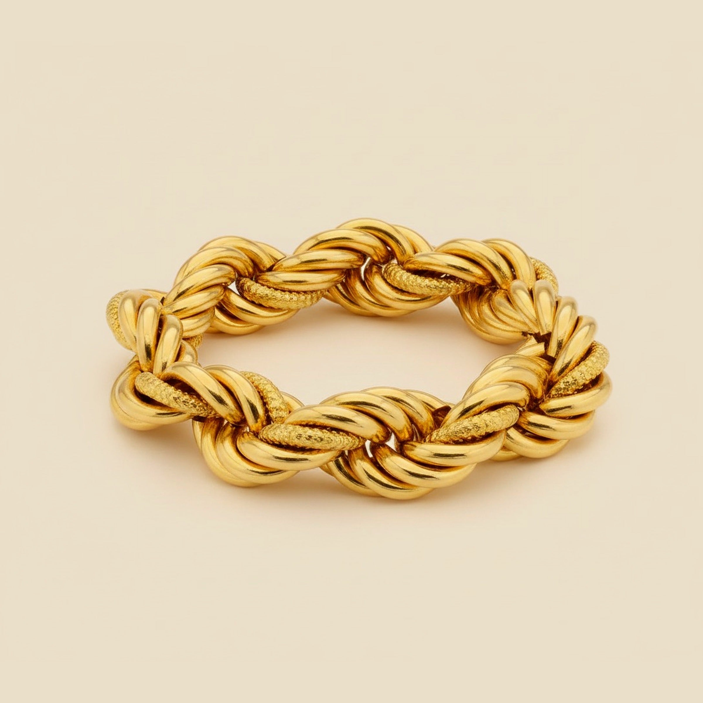 Yellow Gold Large Rope Bracelet – Empire Diamond