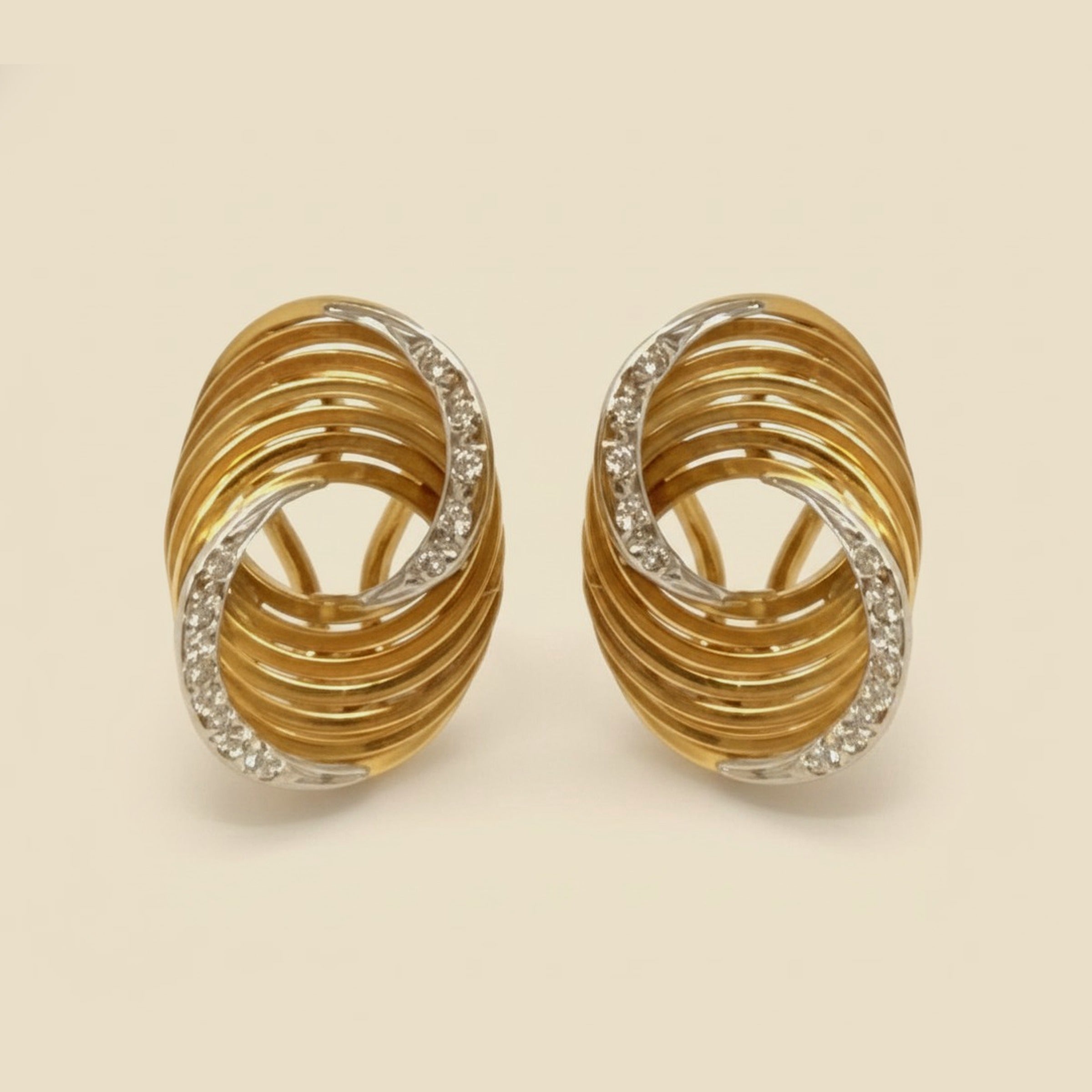 Yellow Gold Multi Tiered Diamond Earrings – Empire Diamond