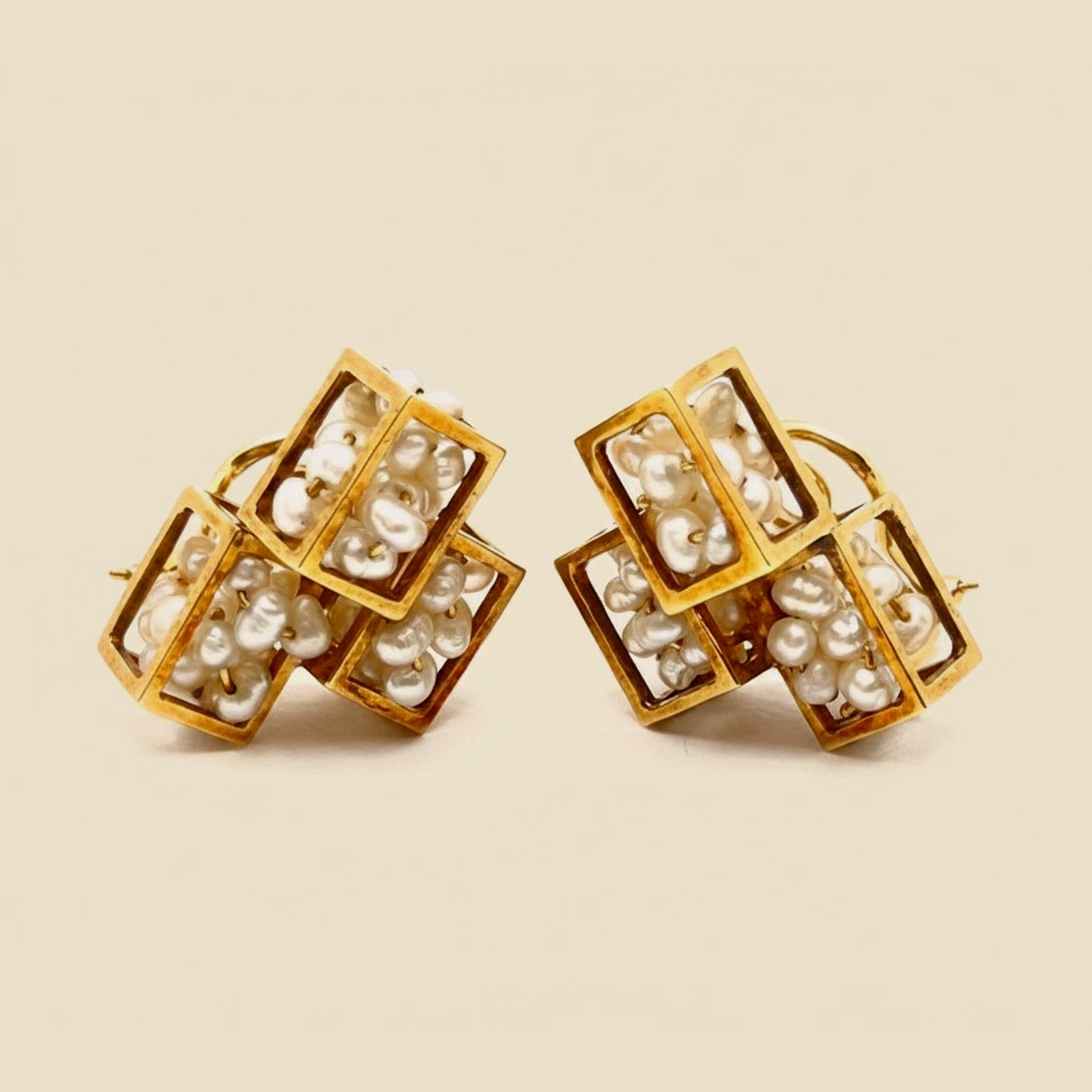 Yellow Gold Multiple Box Fresh Water Pearl Ear – Empire Diamond