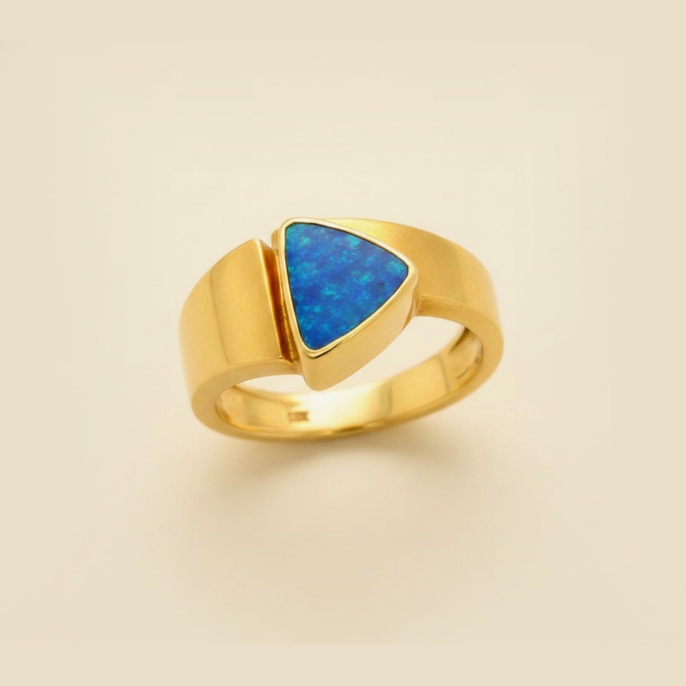 Yellow Gold Opal Inlay Ring