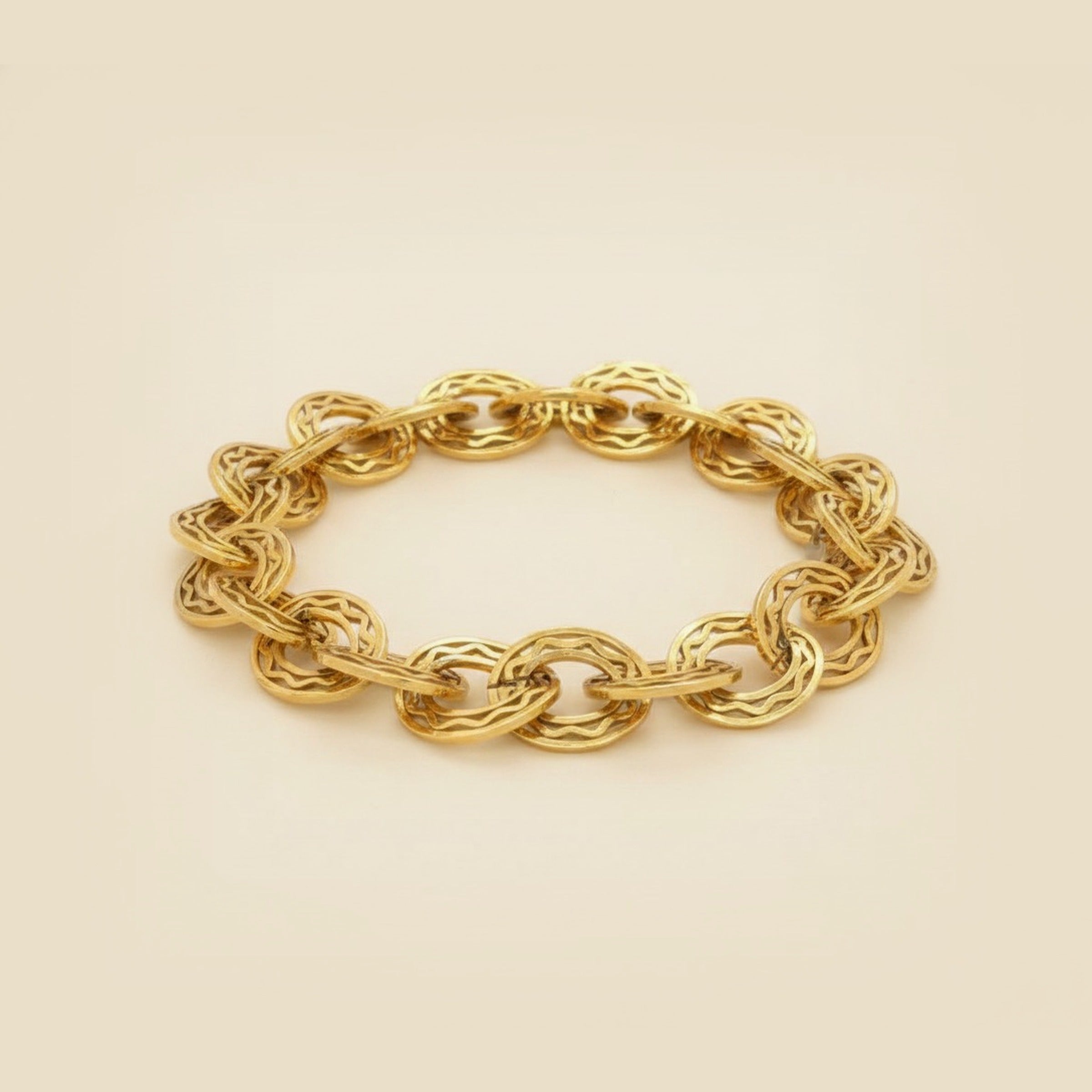 Yellow Gold Oval Link Bracelet