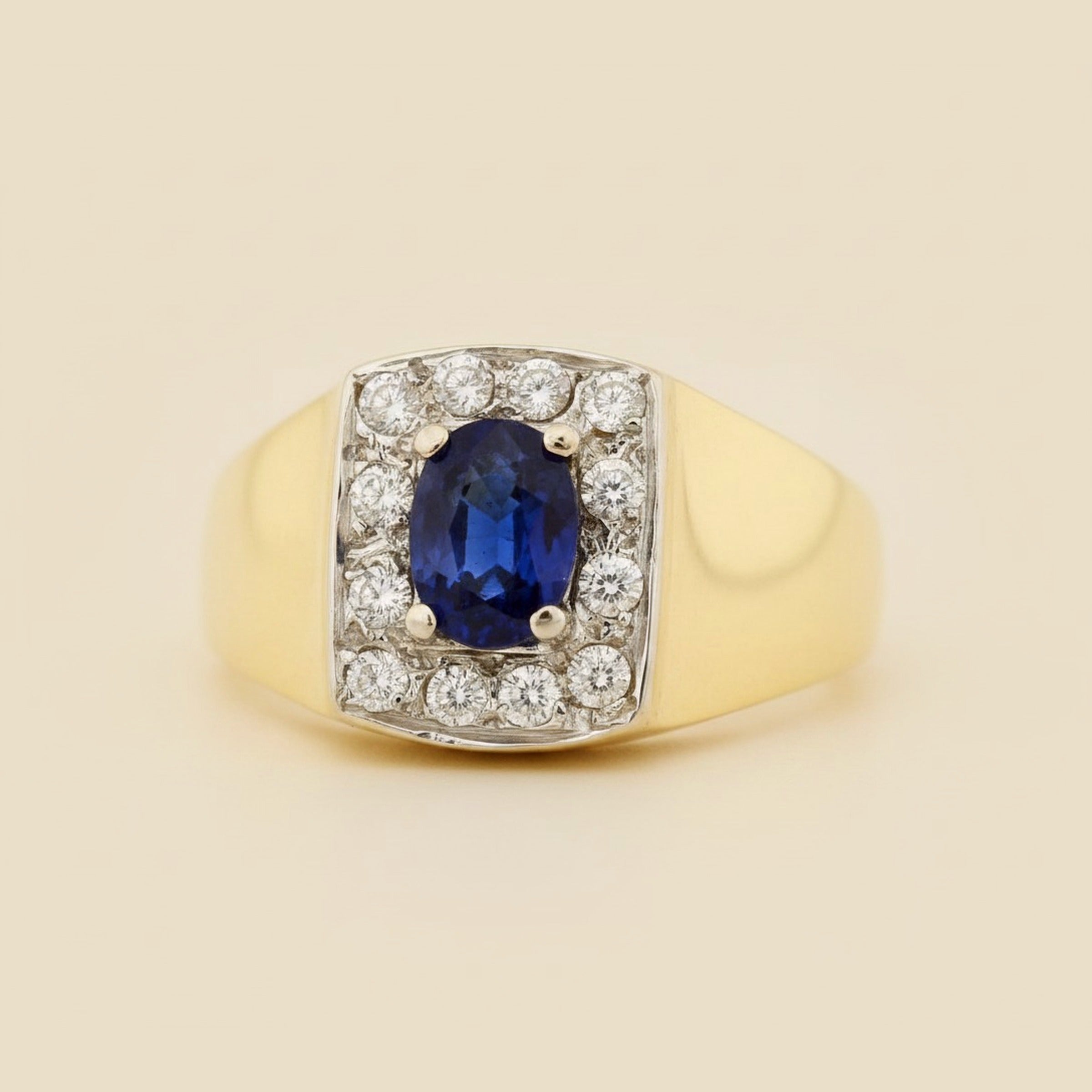 Yellow Gold Sapphire and Diamond Ring – Empire Diamond