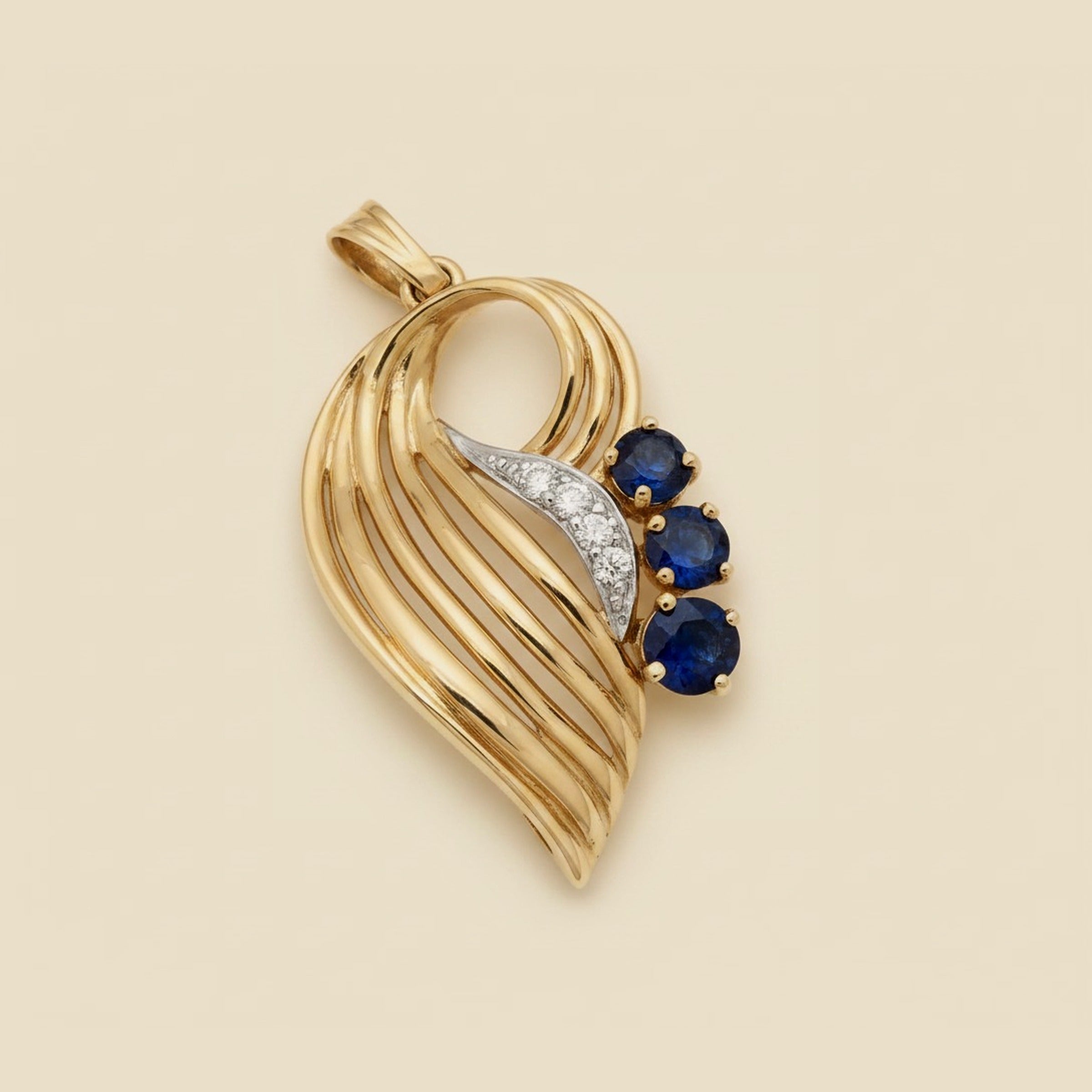 Yellow Gold Sapphire & Diamond Cascade Pendant – Empire Diamond