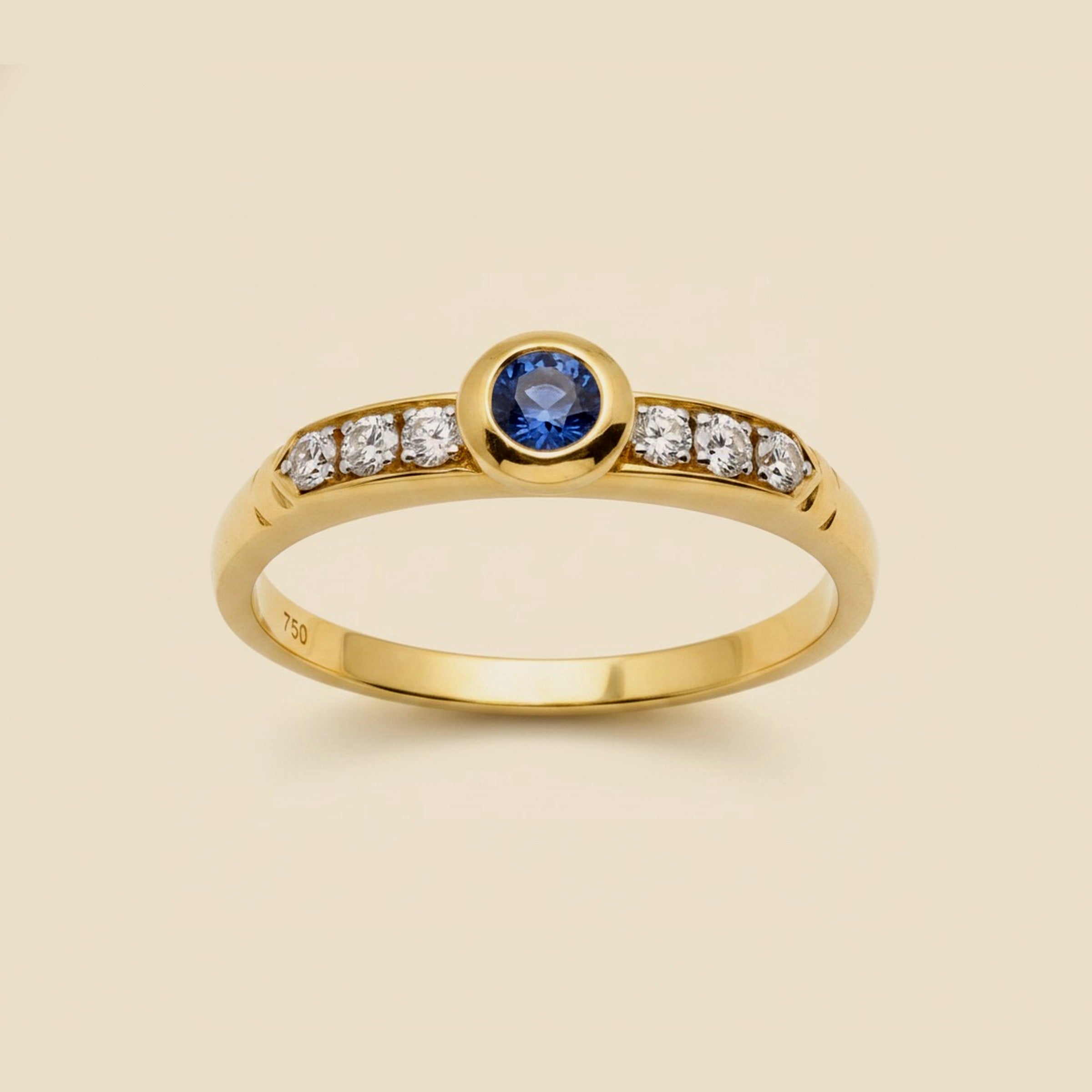 Yellow Gold Sapphire & Diamond Ring – Empire Diamond – view 2