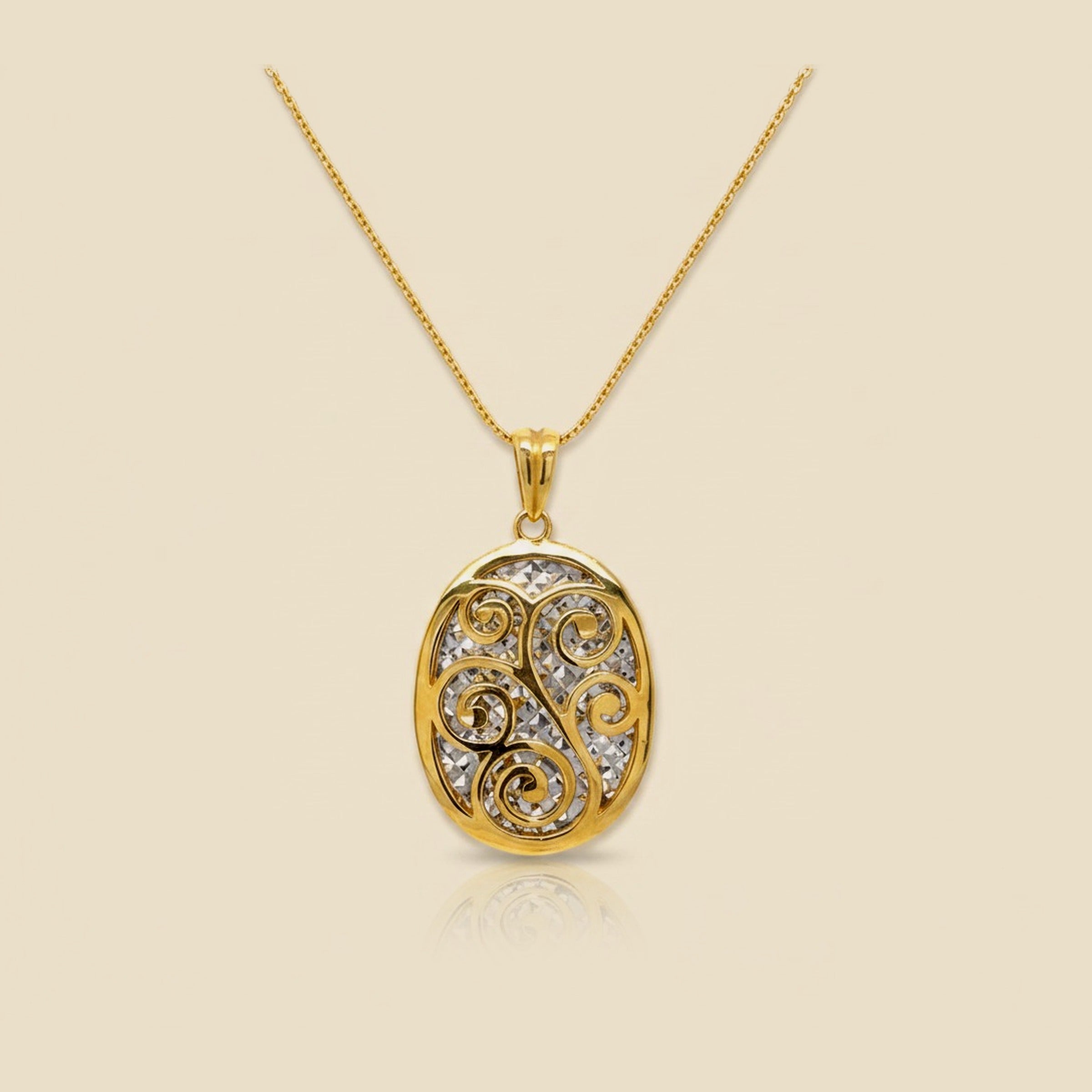 Yellow Gold Scroll Pendant