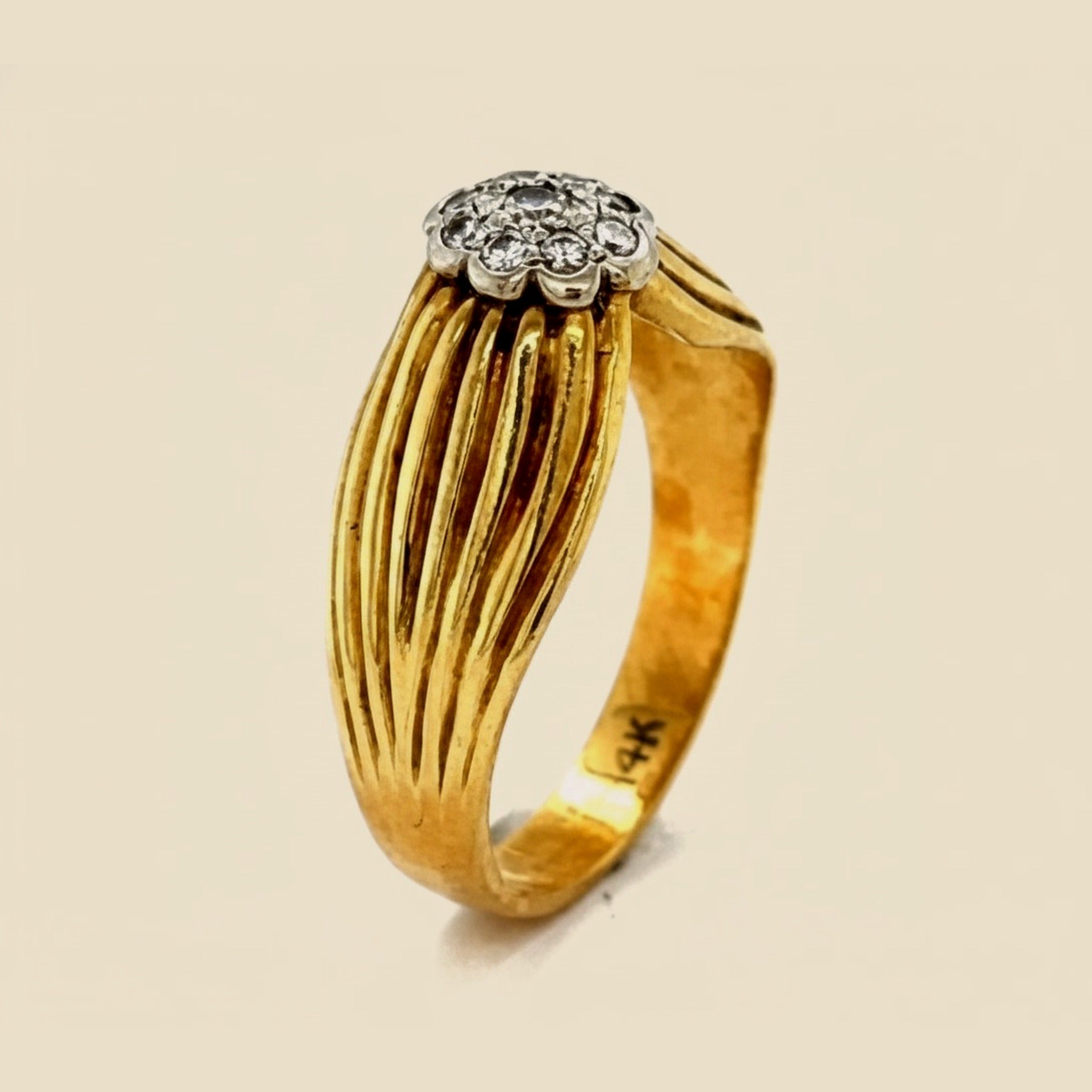 Yellow Gold Slotted Fancy Diamond Ring