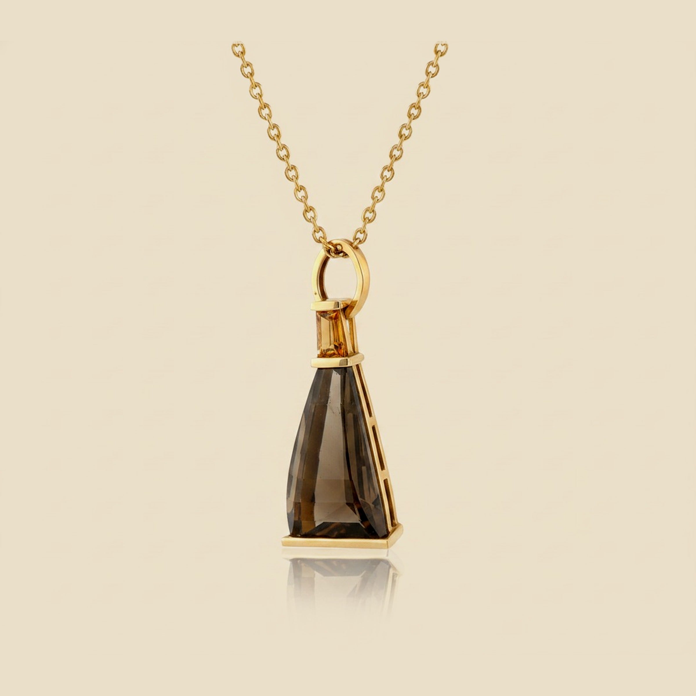 Yellow Gold Smokey Quartz Pendant – Empire Diamond