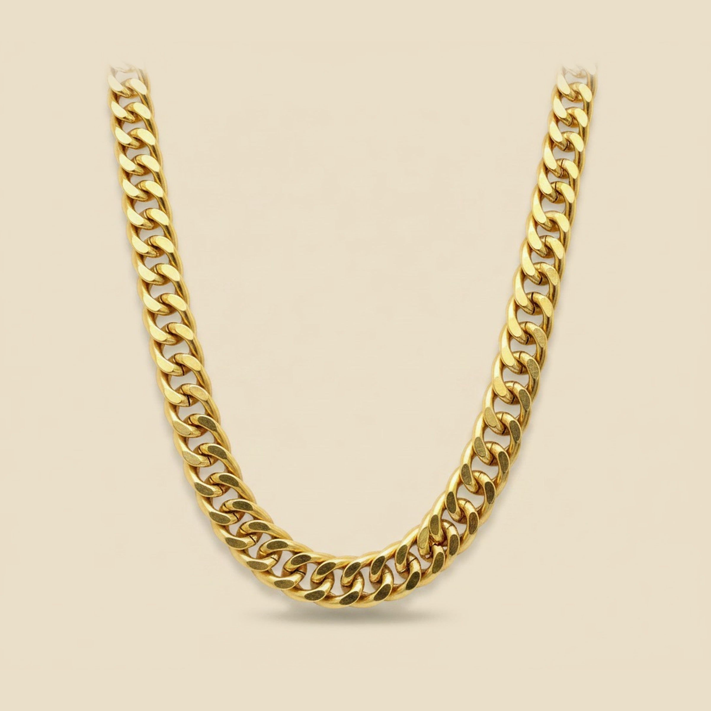 Yellow Gold Tapered Curb Link Necklace
