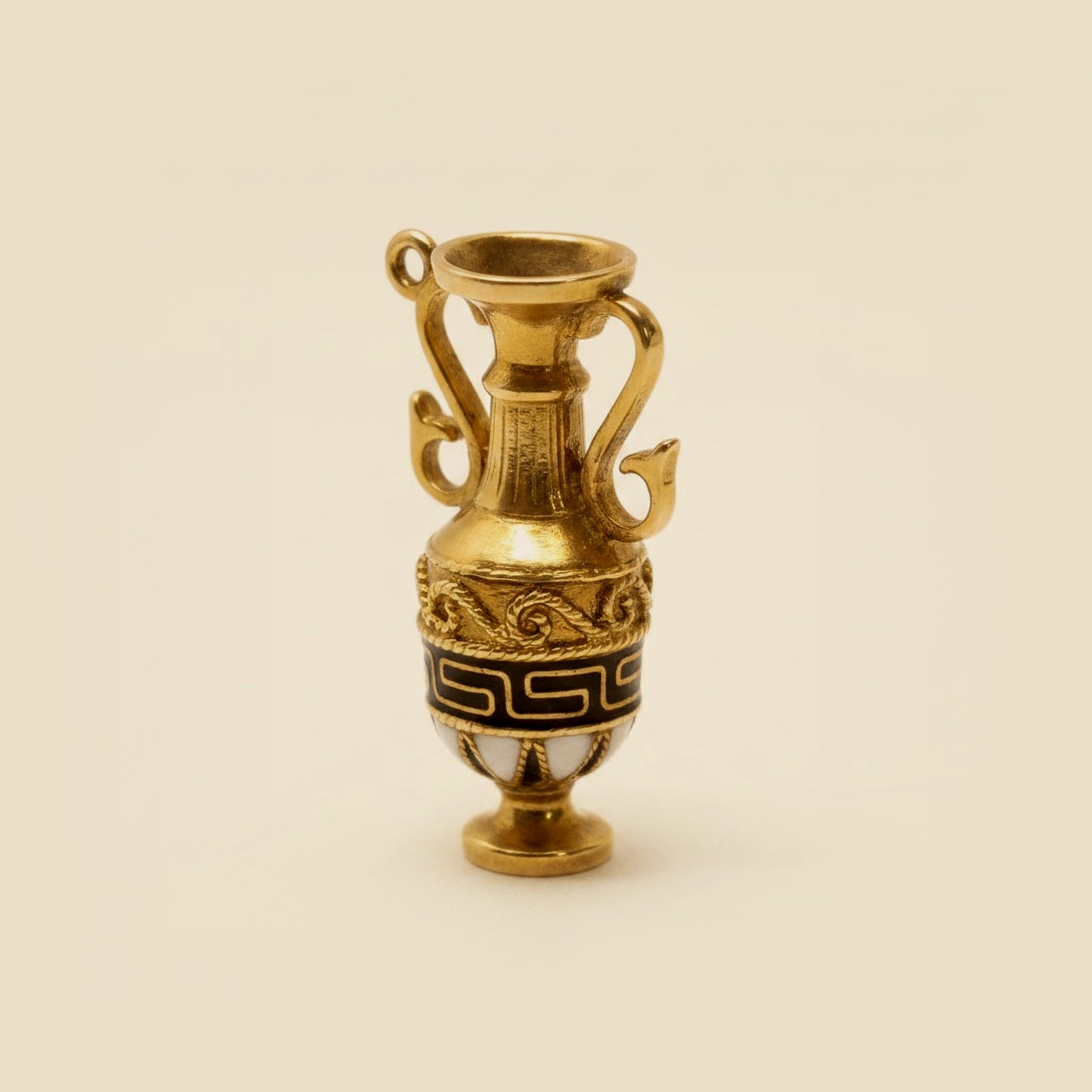 Yellow Gold Vase Charm with an Etruscan Motif – Empire Diamond