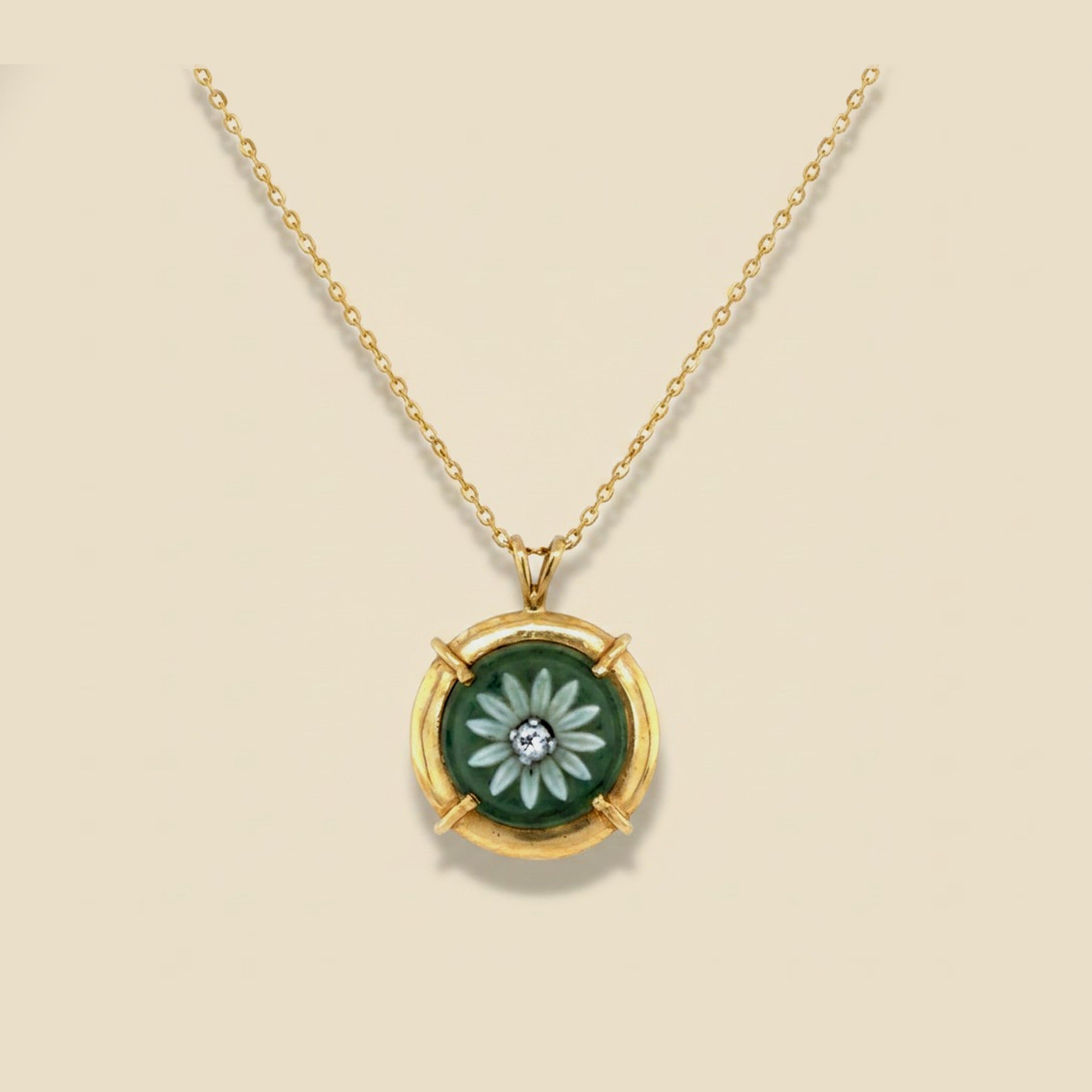 Yellow Gold Wedgewood Sunflower Pendant